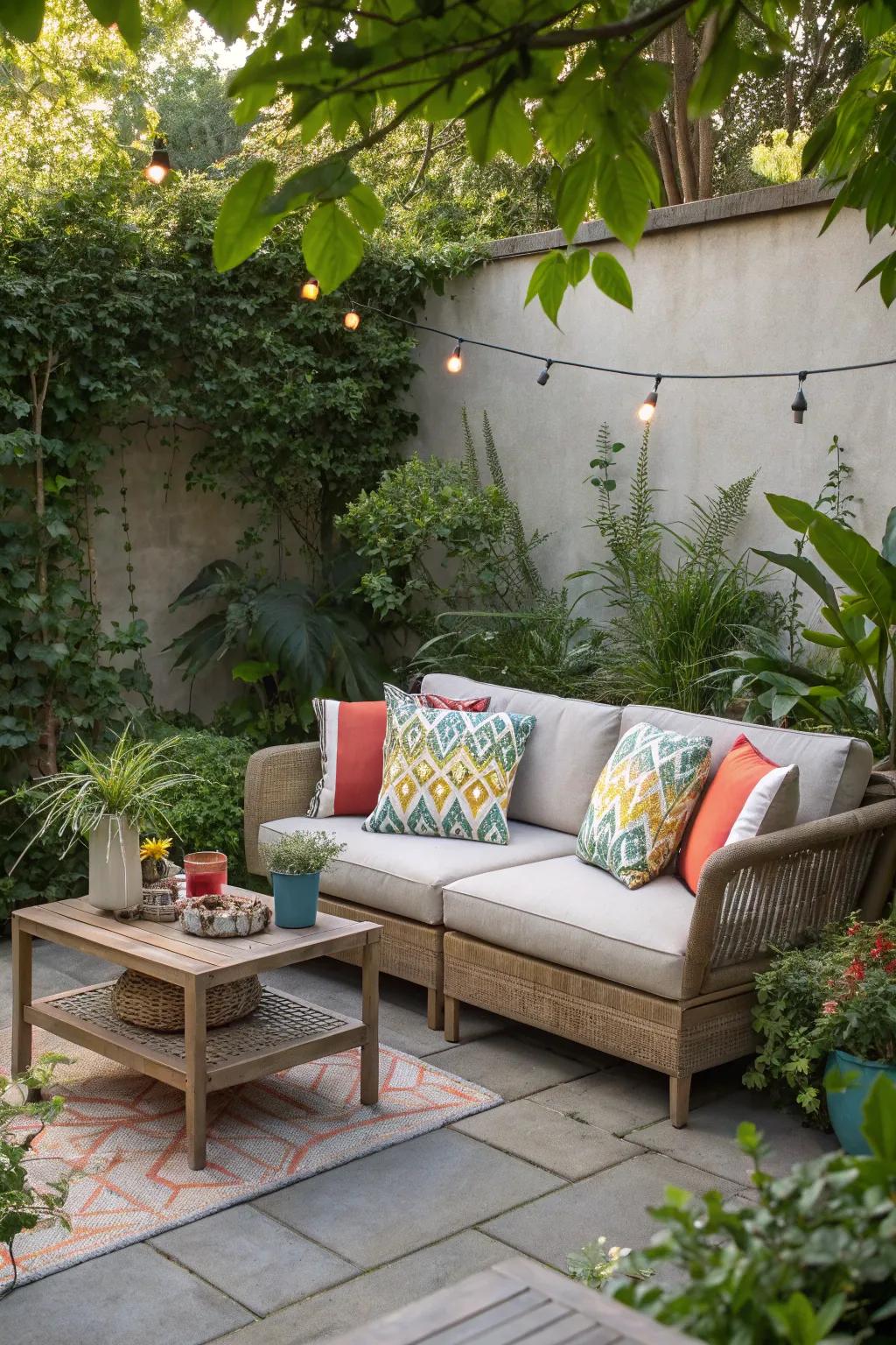 An inviting outdoor living room perfect for lazy afternoons.