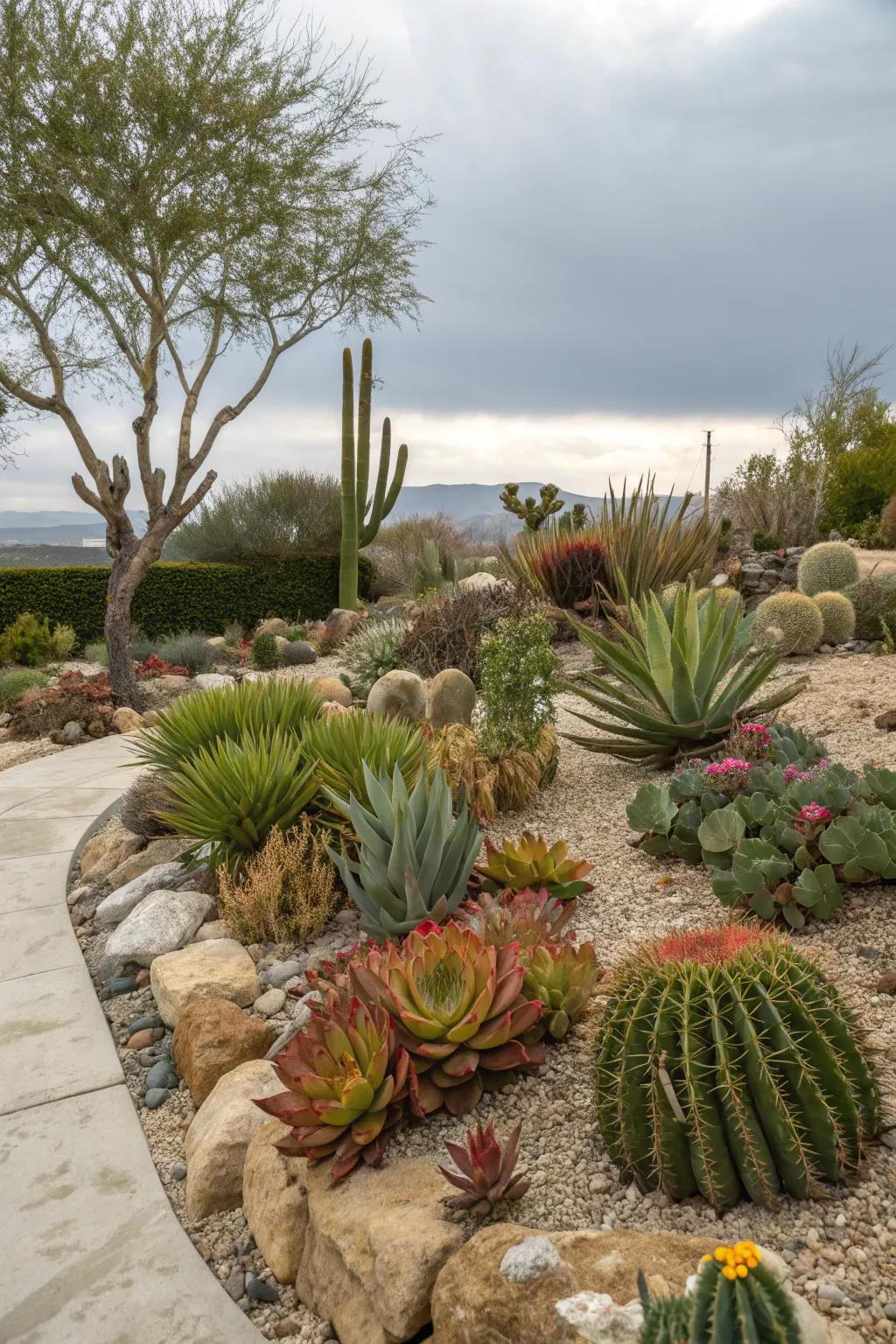 Succulents and cacti make stunning, low-water choices
