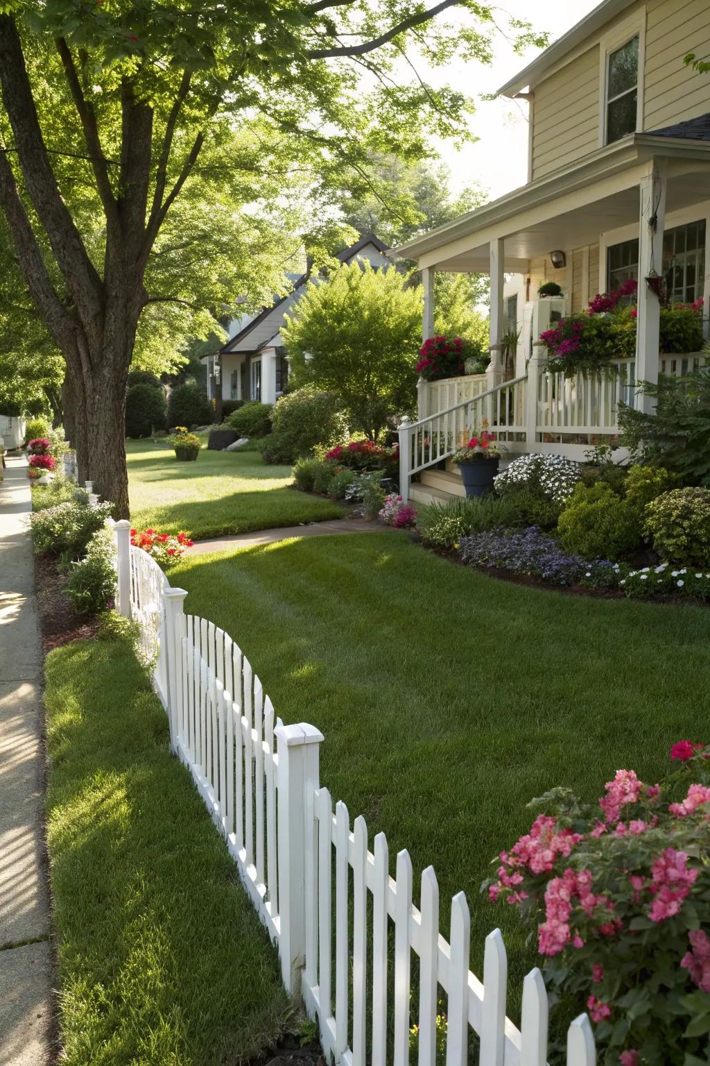 A beautifully manicured lush green lawn in a Southern front yard.