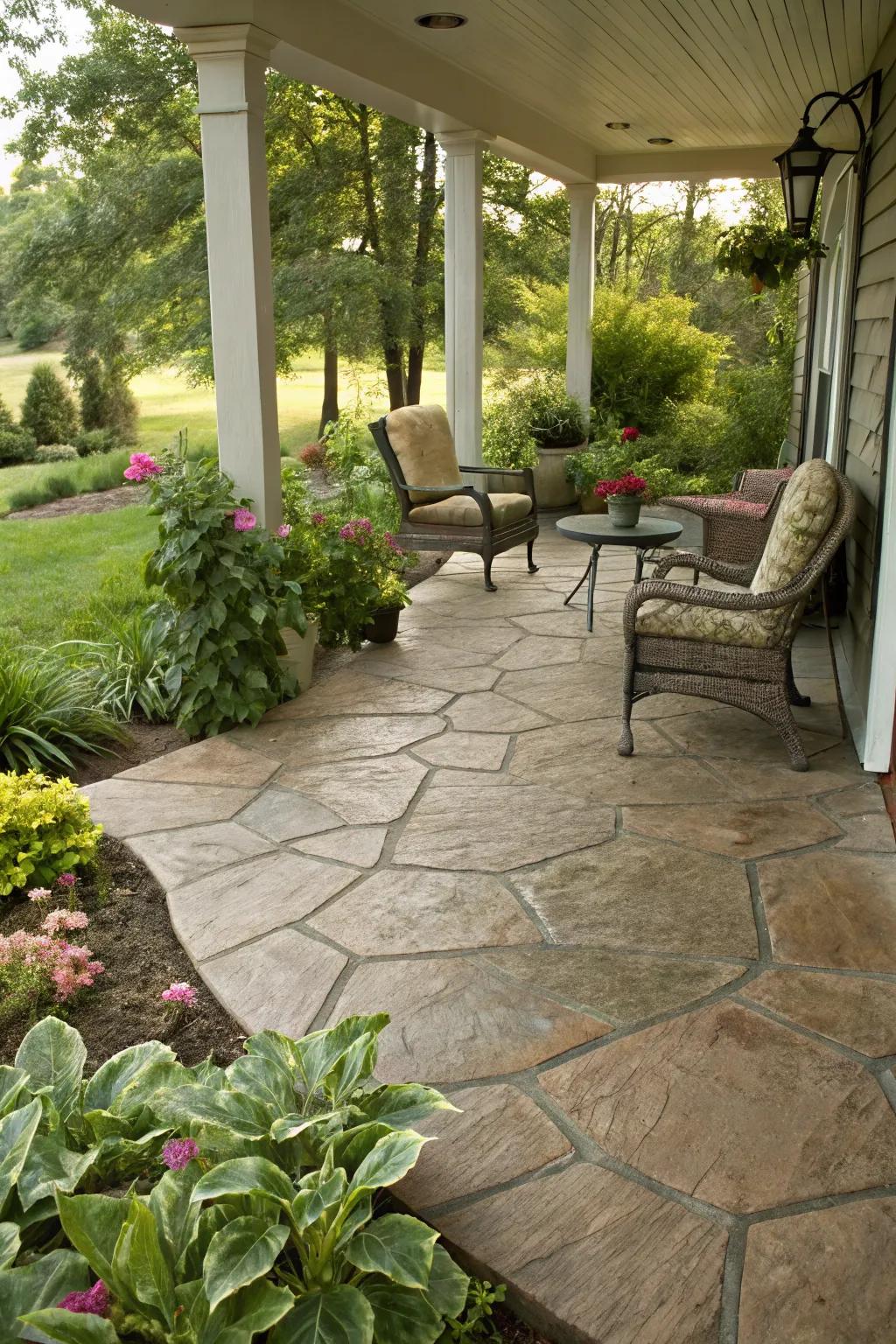 Get the look of luxury with a natural stone design.