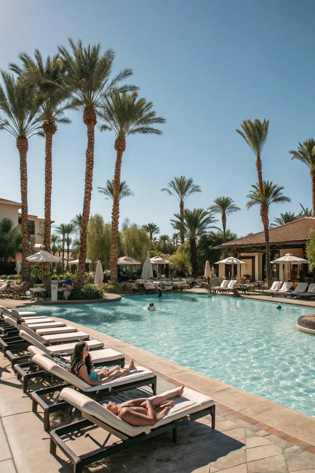 Unwind by a stunning resort pool for the ultimate relaxation.