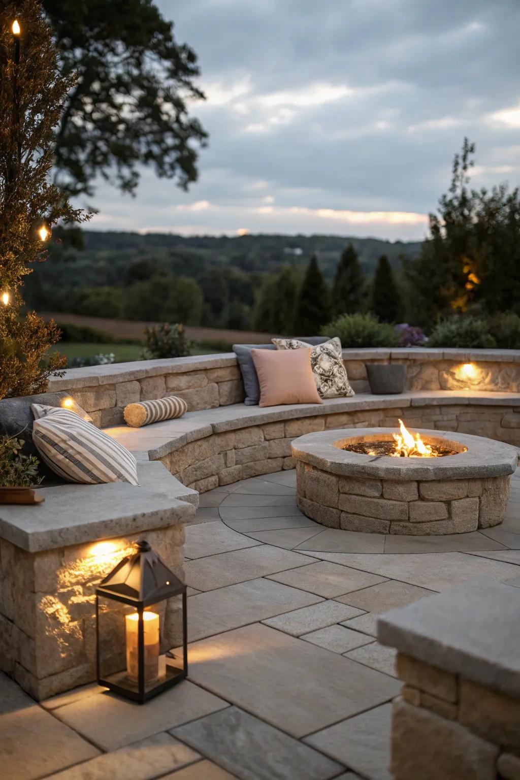 Built-in seating offers a seamless, space-saving solution for your patio.