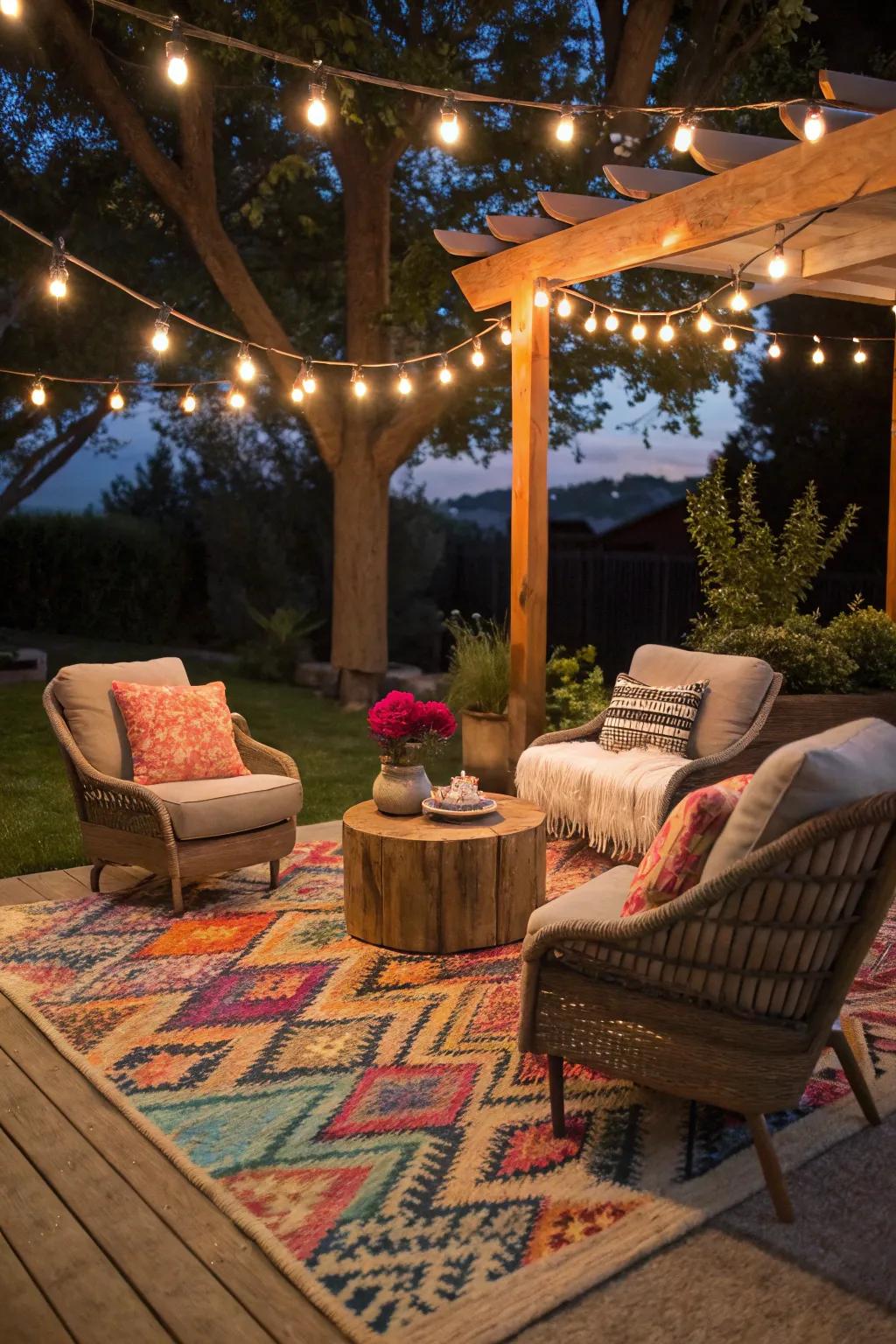 An inviting outdoor living area perfect for summer evenings.