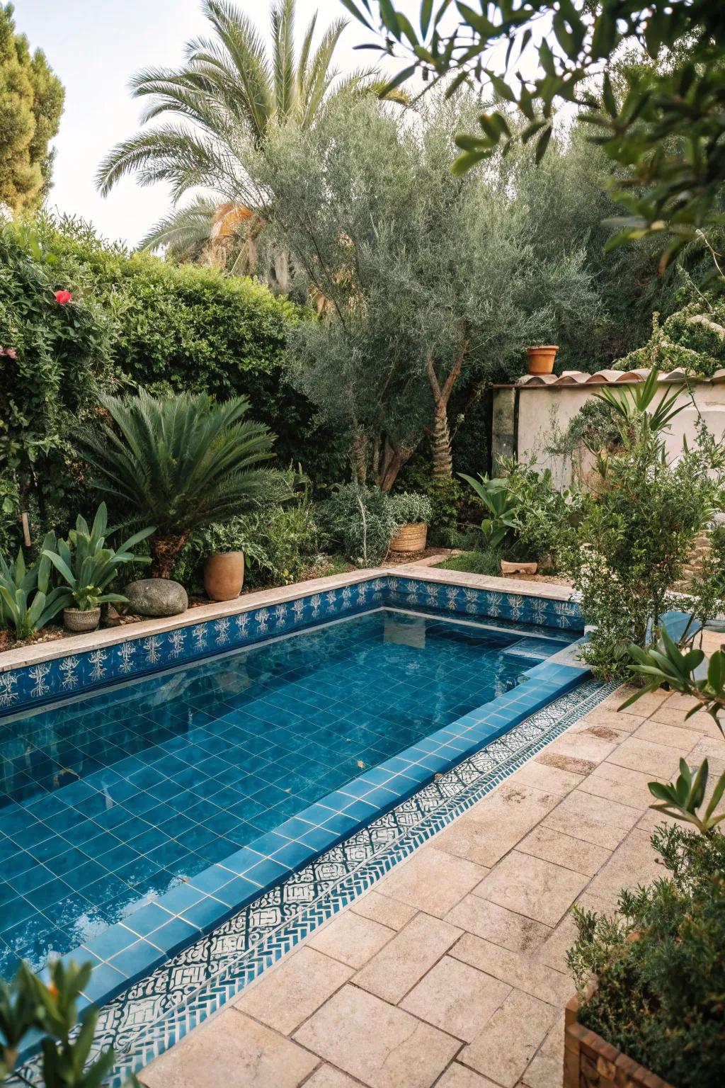 Mediterranean blues bring a classic and timeless look to your pool.