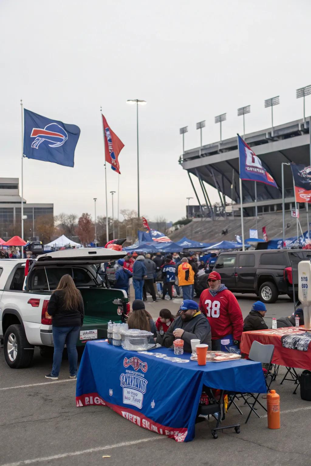 Show your team spirit with a sports-themed tailgate setup.