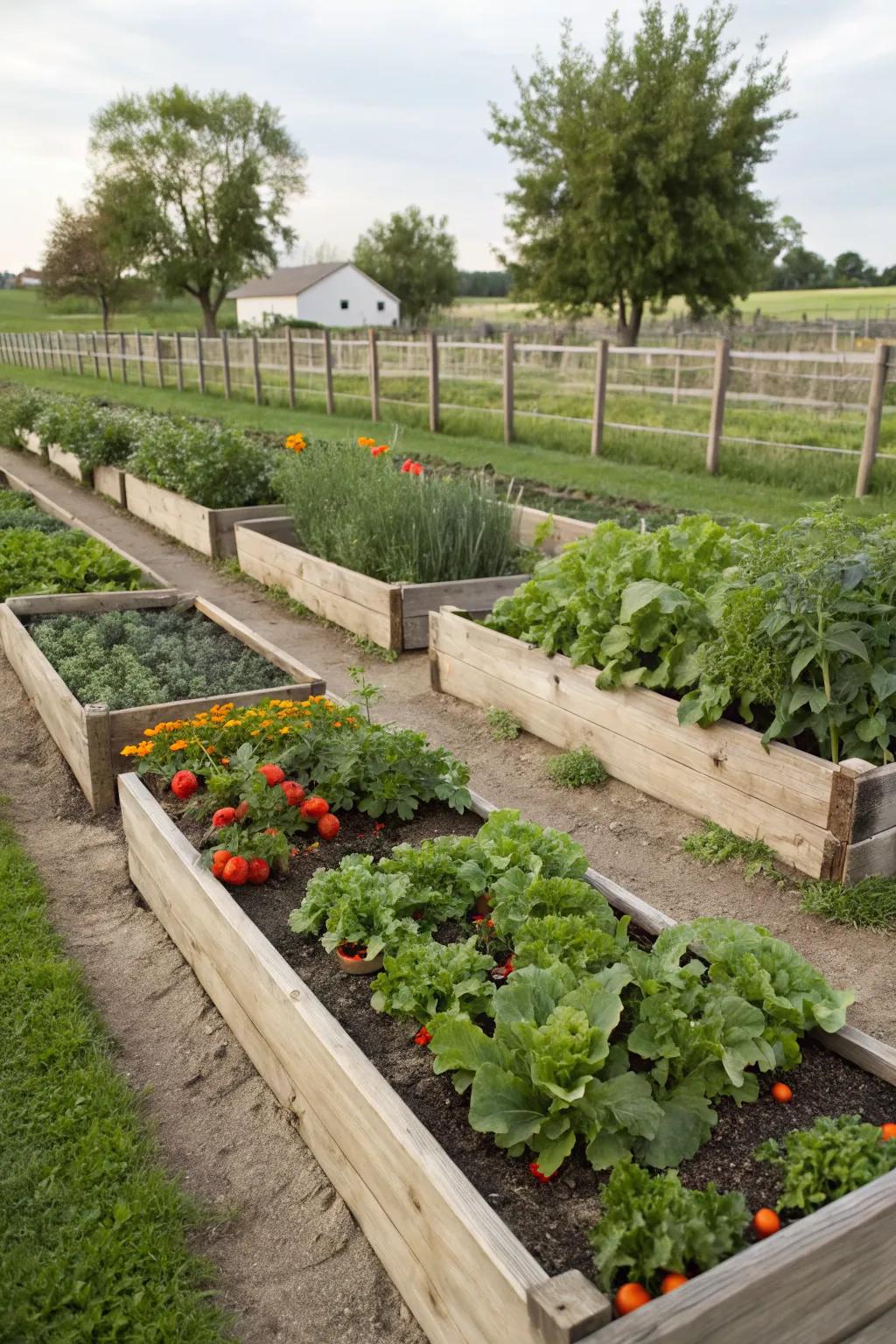 Raised beds offer a neat and efficient way to organize your veggie garden.