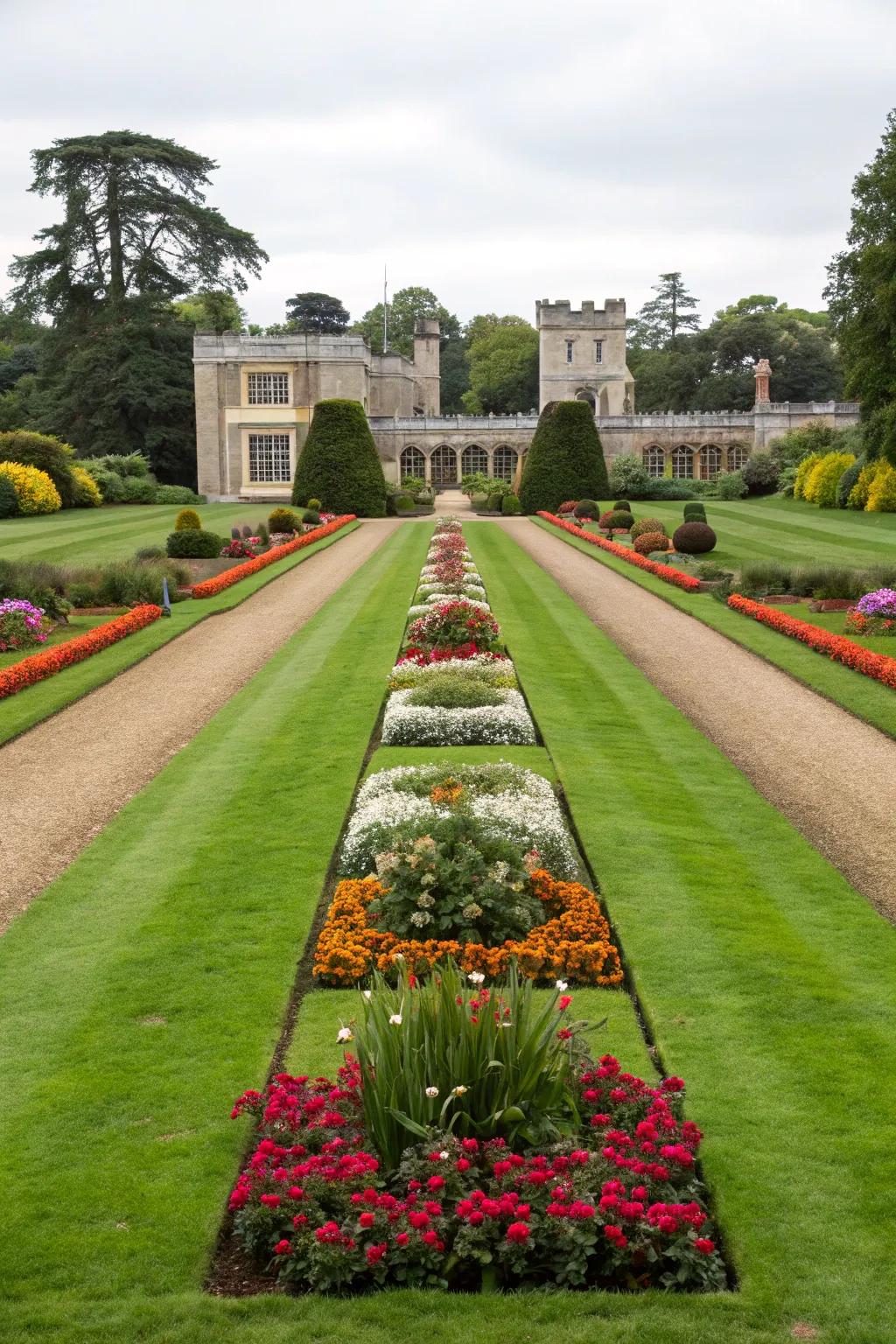 A pristine lawn serves as the foundation for Victorian elegance.