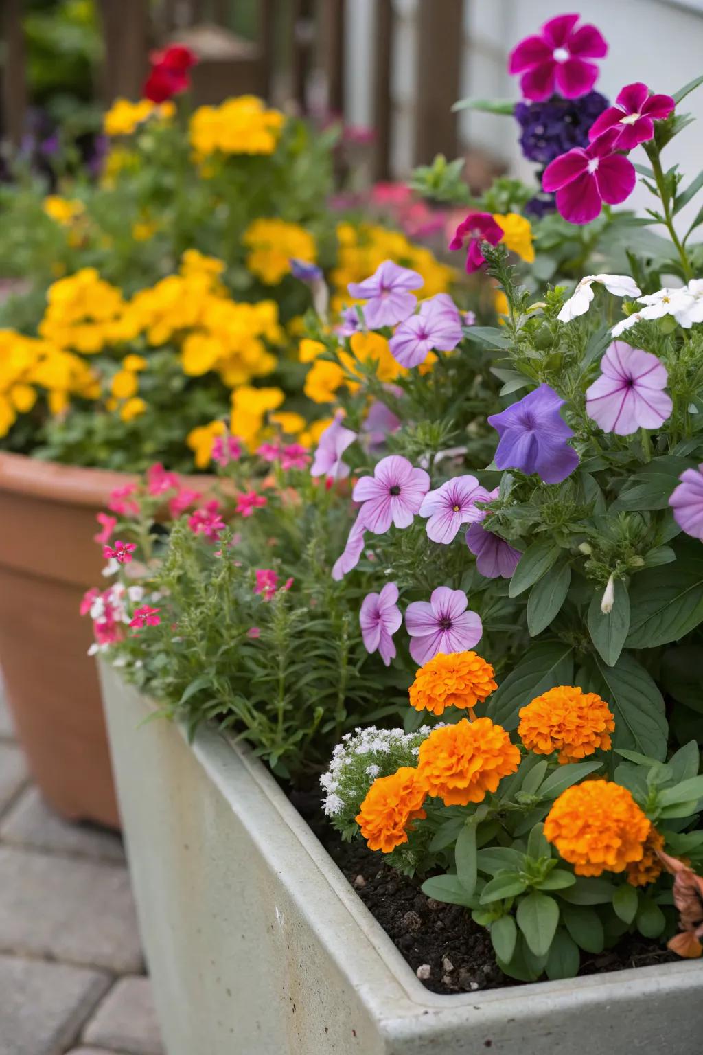 Create stunning contrasts with mixed plantings.