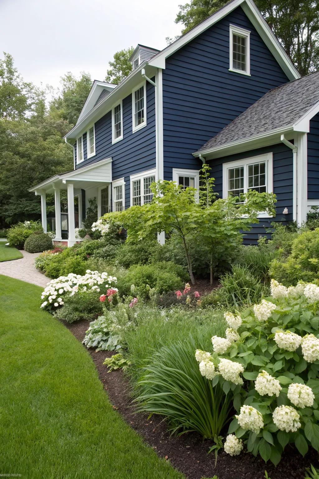 A bold navy brings elegance to any home exterior.