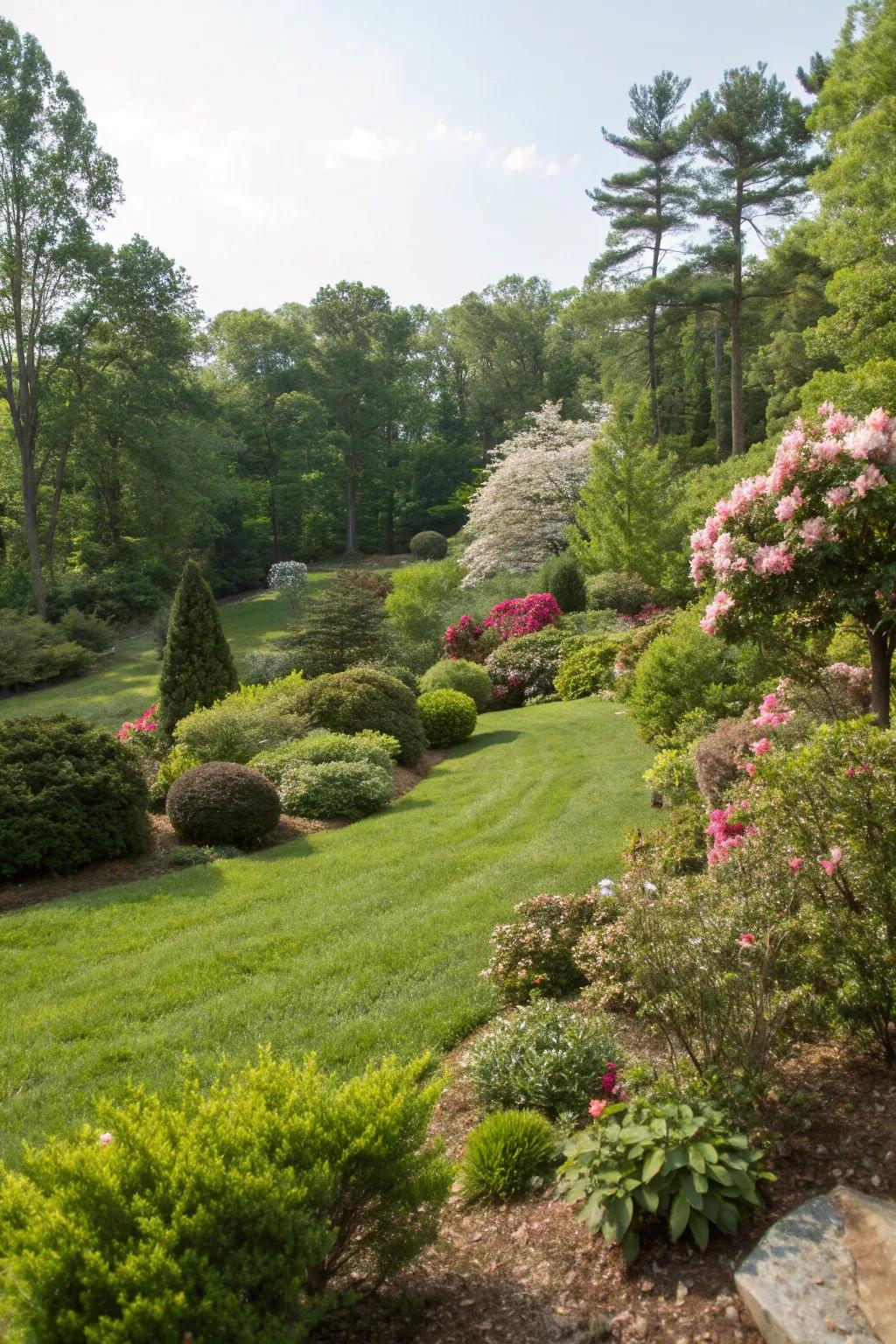 Lush greenery creates a serene and welcoming environment.