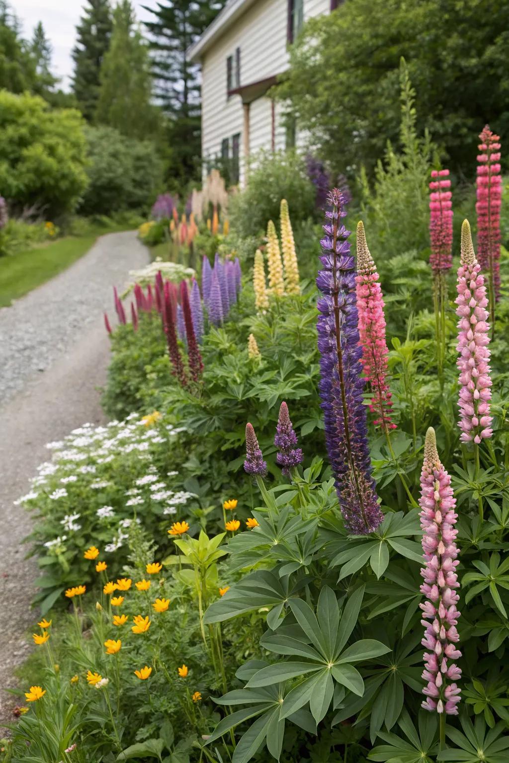 A vibrant mix of wildflowers creating a colorful tapestry.