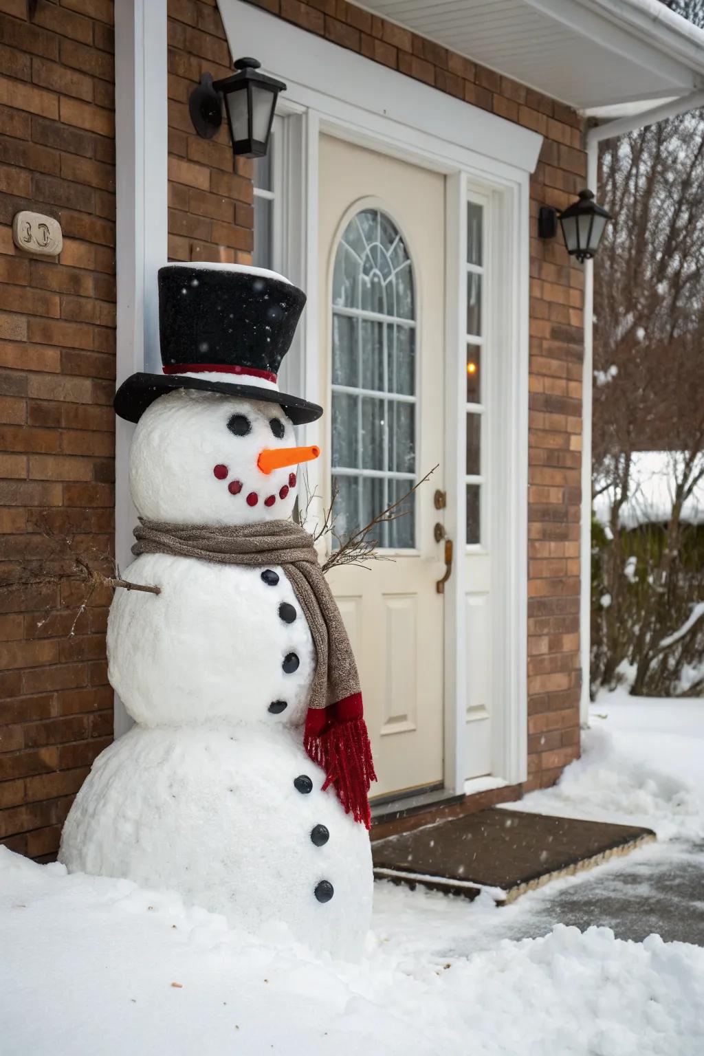Bring a snowman to life on your front door.