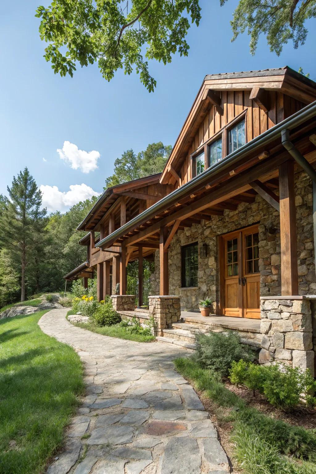 Embrace rustic charm with natural materials.