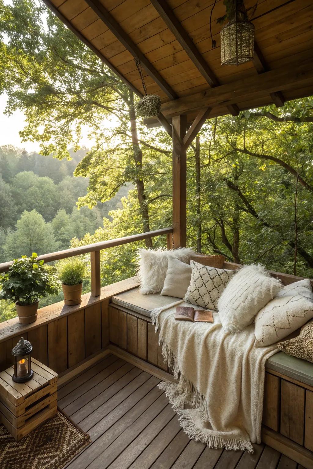 Create a cozy retreat with cushions for ultimate relaxation.