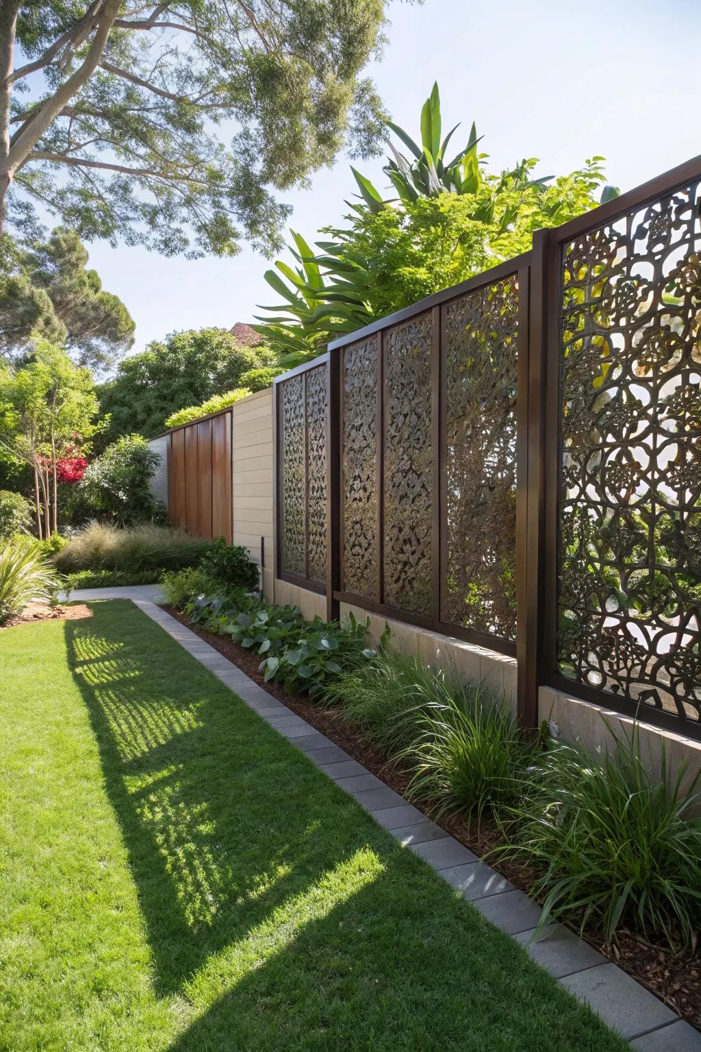 Privacy screens add elegance and seclusion to your yard.