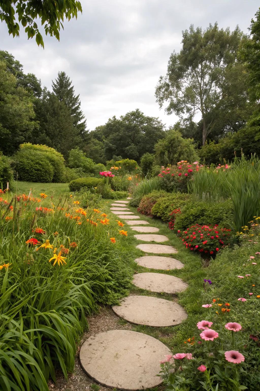 Guide your journey with circular stepping stones.