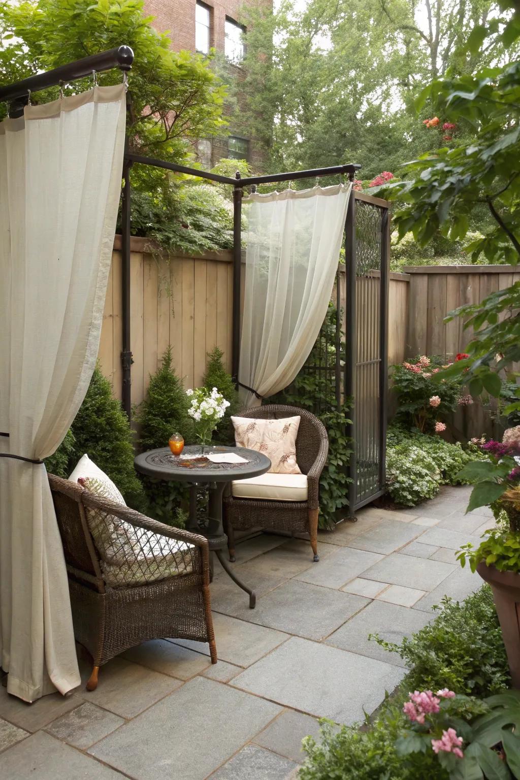 Privacy screens provide seclusion and style.
