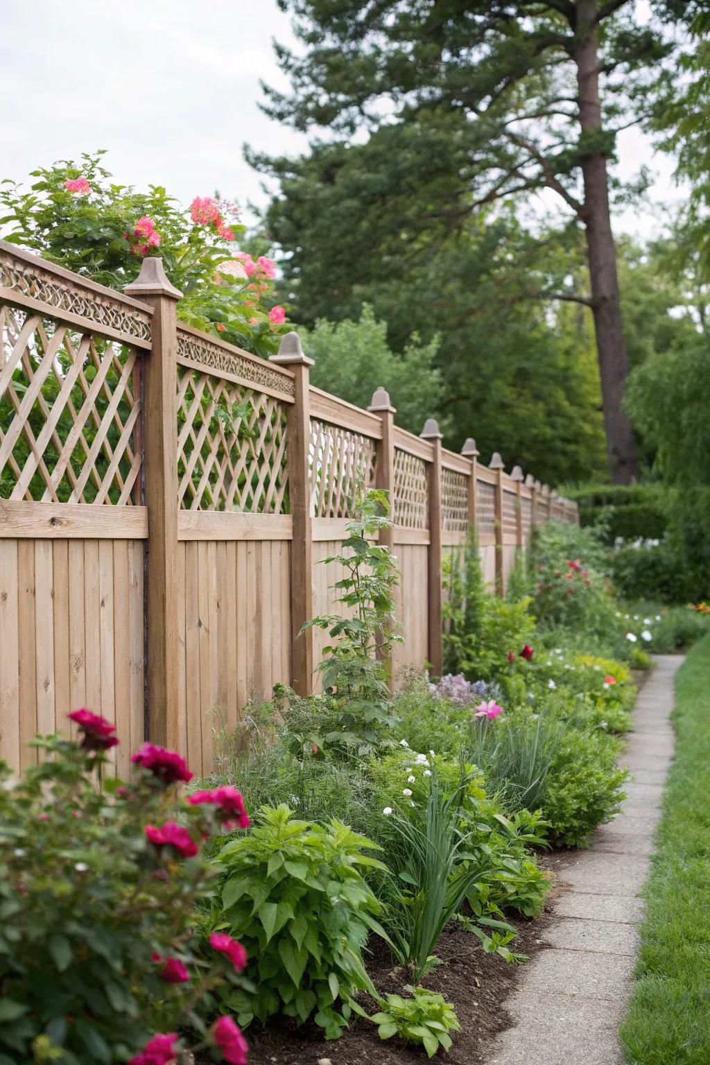 Fence toppers for added privacy.