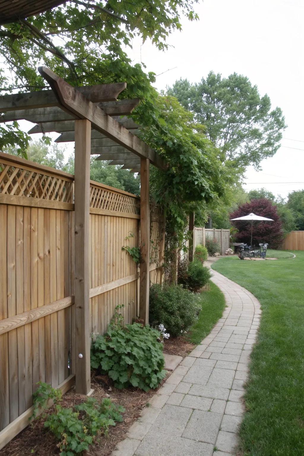 Pergola additions offer shade and a touch of elegance.