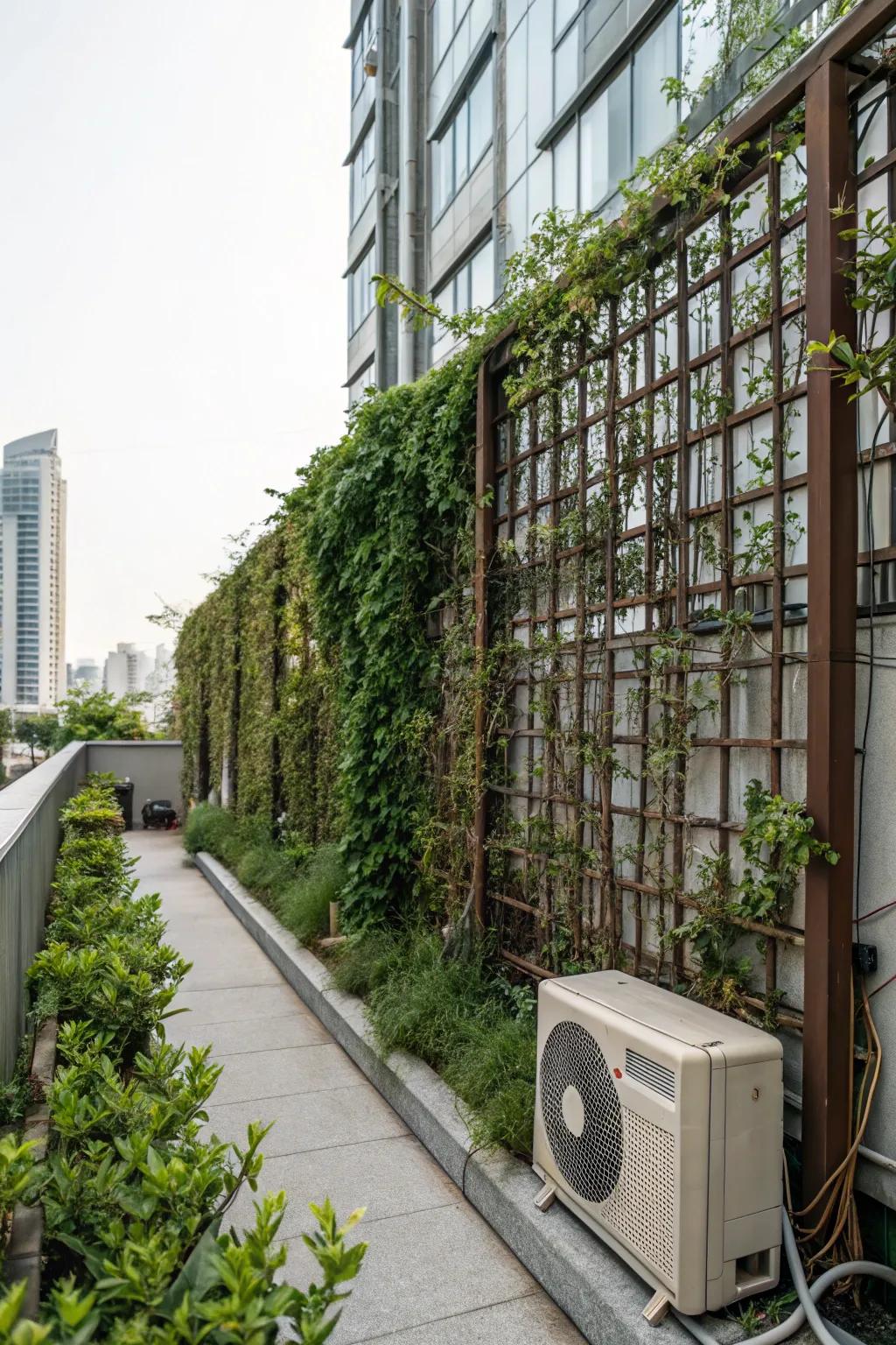 A living wall offers a natural, eco-friendly concealment.
