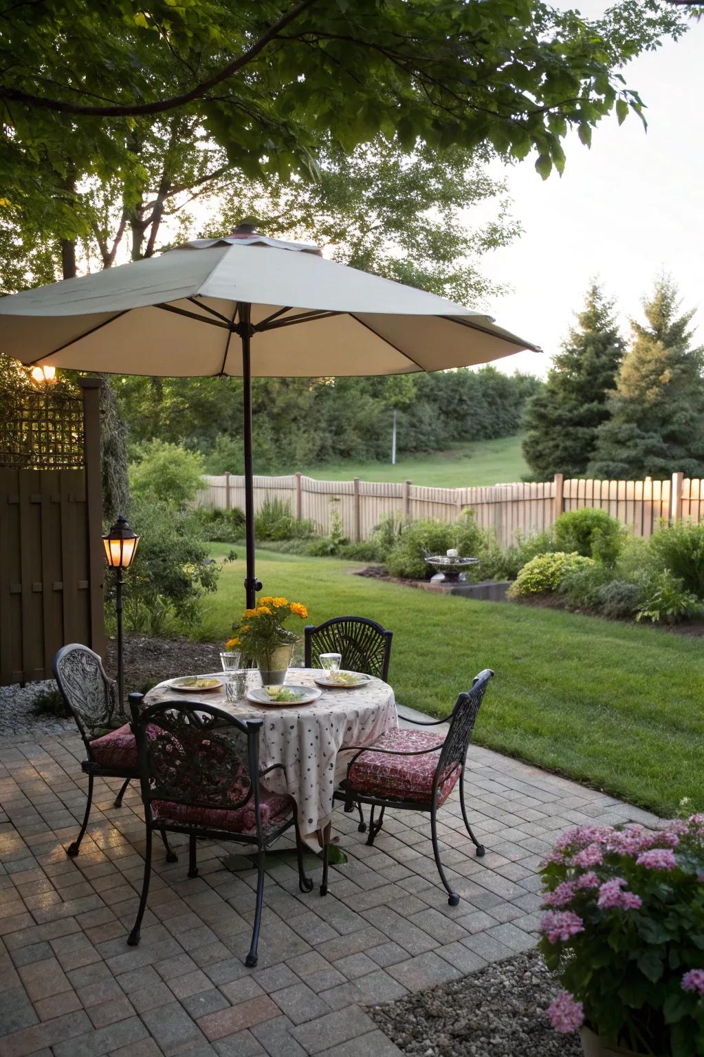 Charming outdoor dining area perfect for alfresco meals.