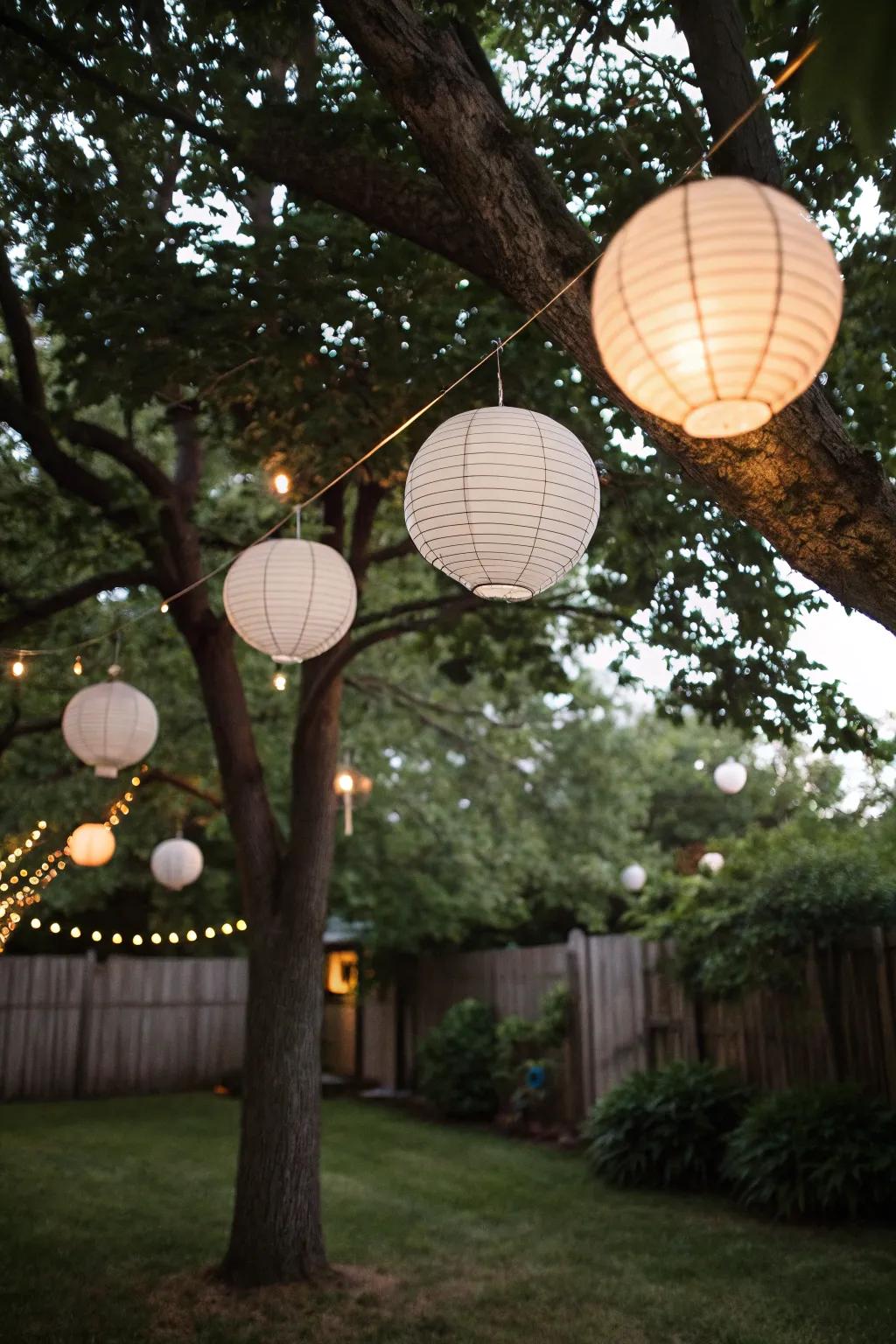 Add a touch of magic with enchanting white lanterns.