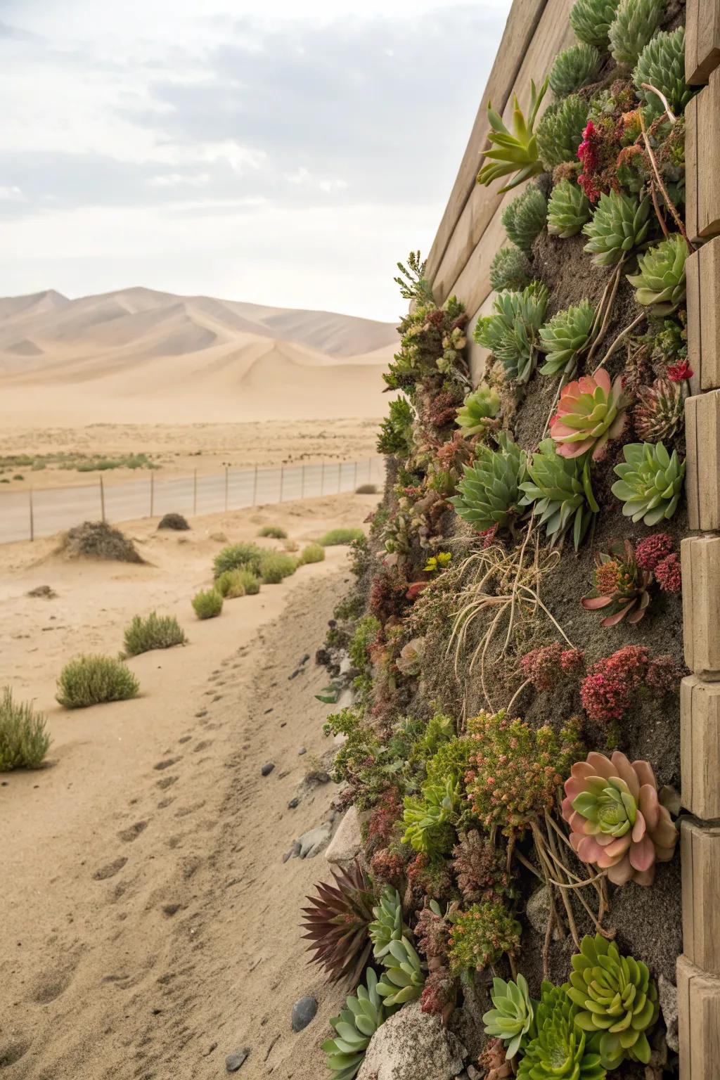 Vertical gardens bring greenery to limited spaces.