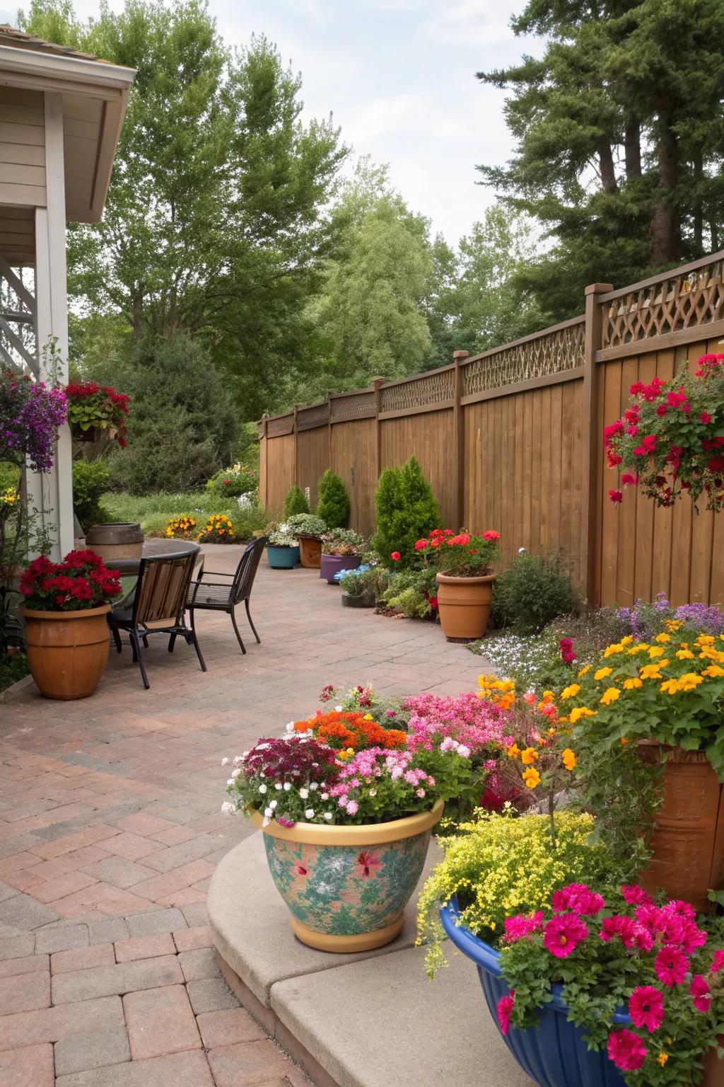 Vibrant flowers add an ever-changing splash of color.