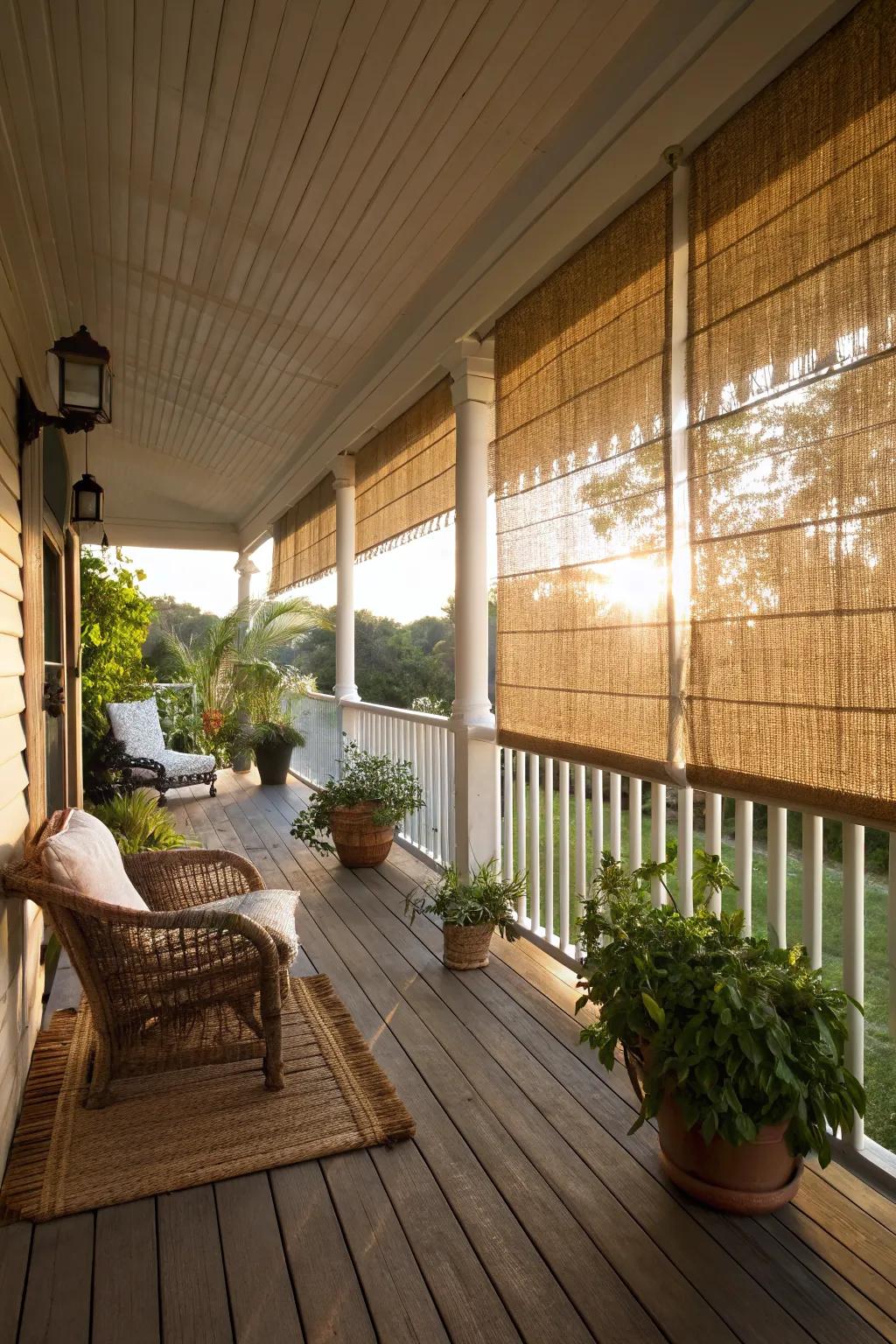 Add a chic, natural touch with bamboo shades.