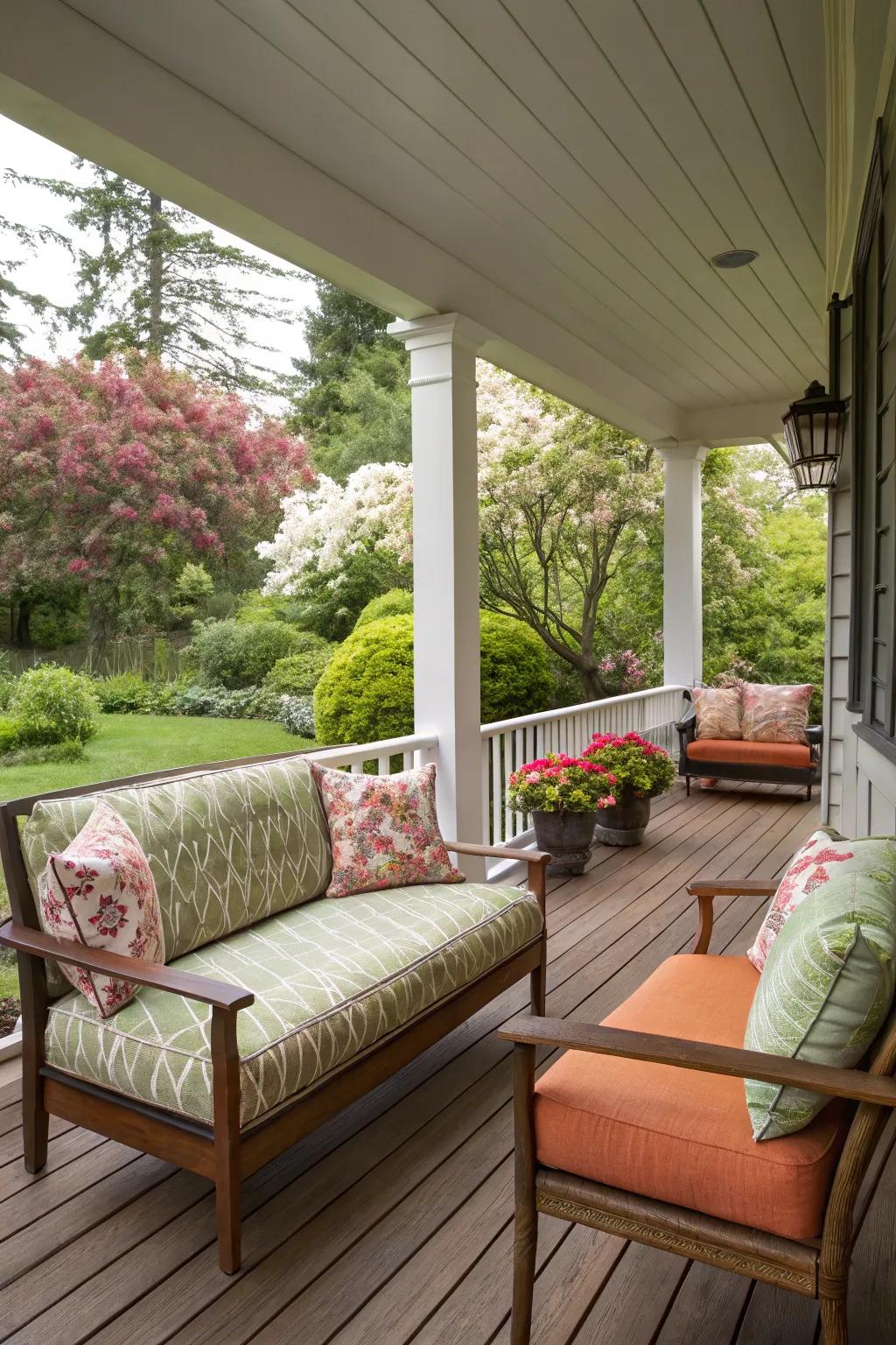 Weather-resistant fabrics ensure your porch stays stylish in any weather.