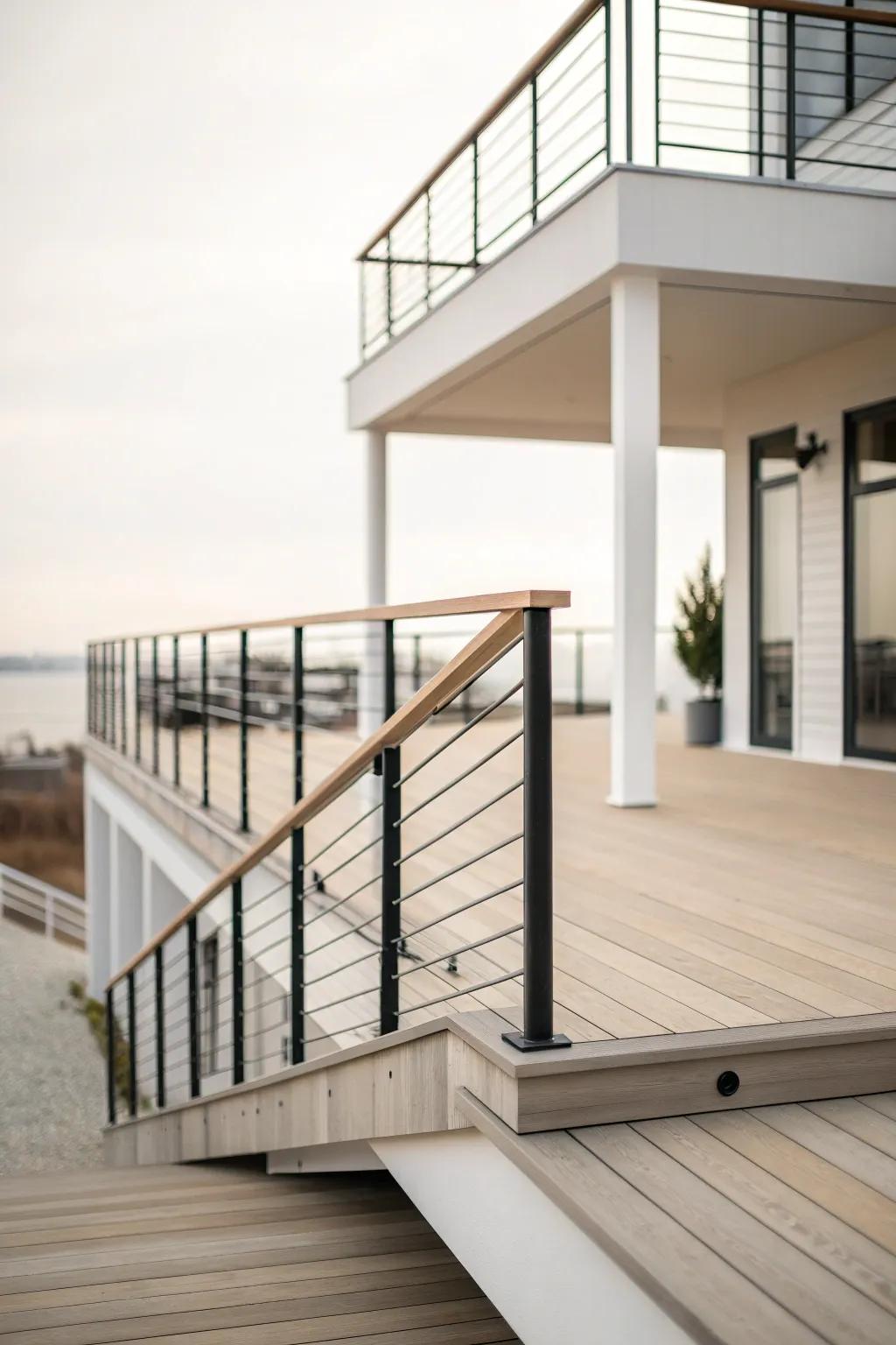 Achieve a sleek look with modern minimalism on your deck.
