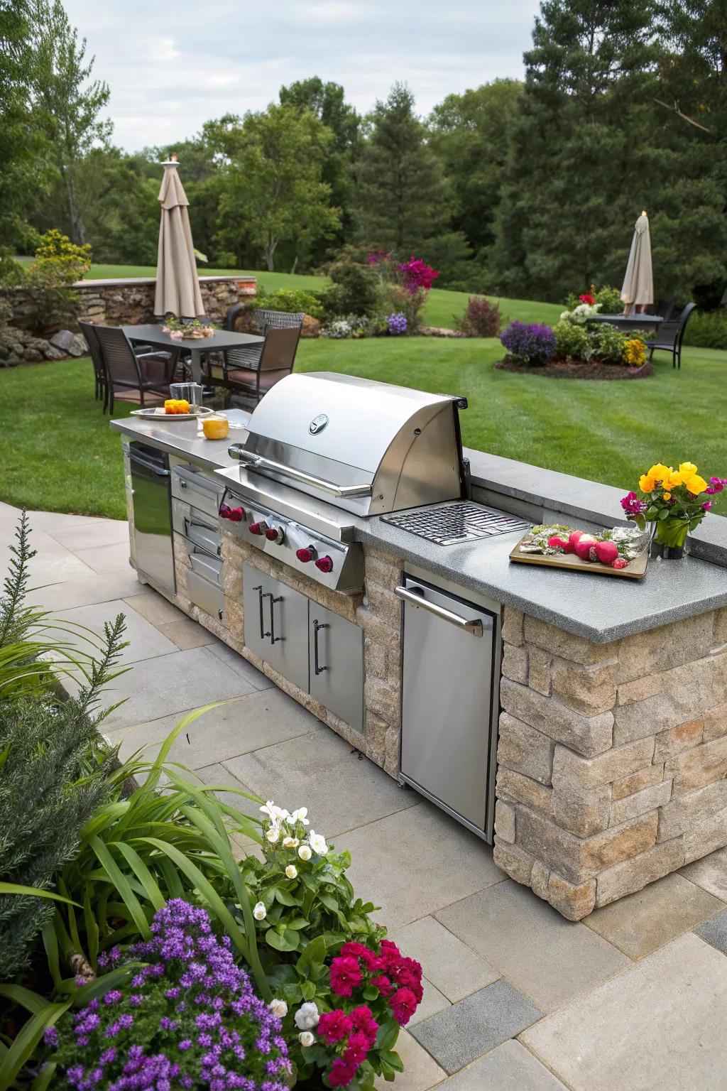 Transform your garden with a fully equipped BBQ island.