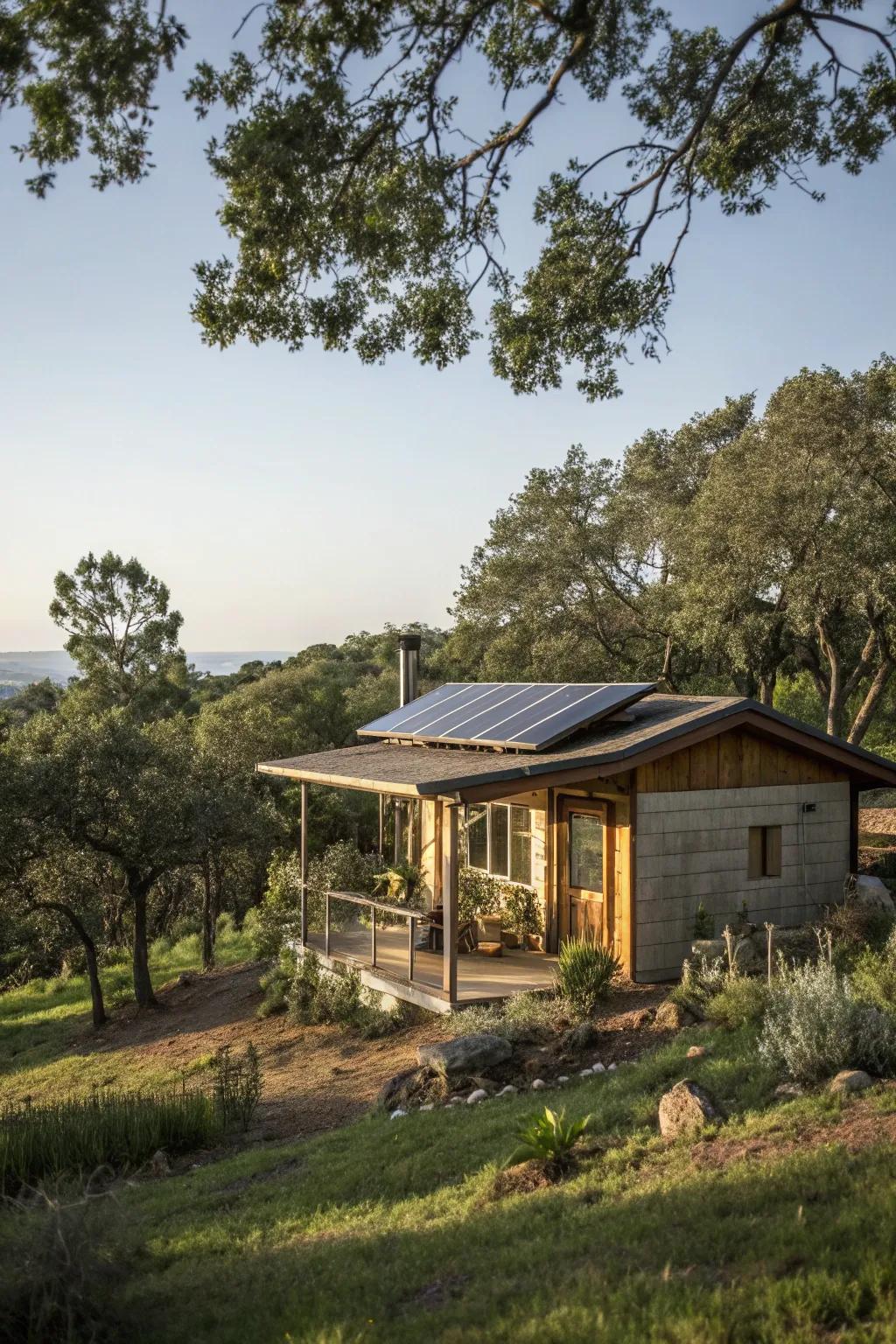 A solar-powered casita embracing sustainable living.