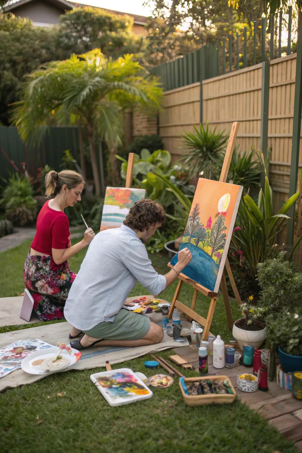 Unleash your creativity with a backyard painting session.