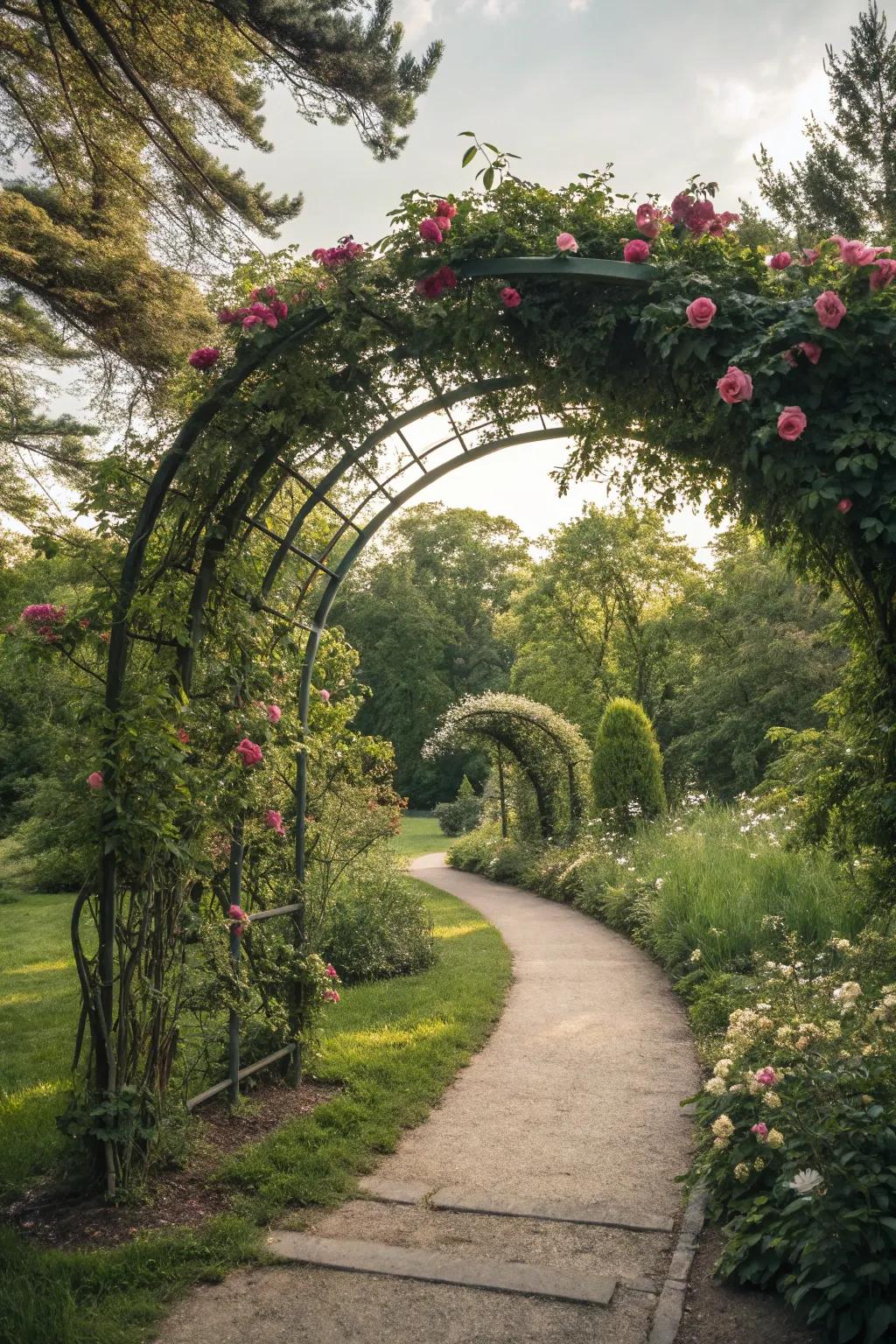 Garden arches make beautiful and inviting entrances.
