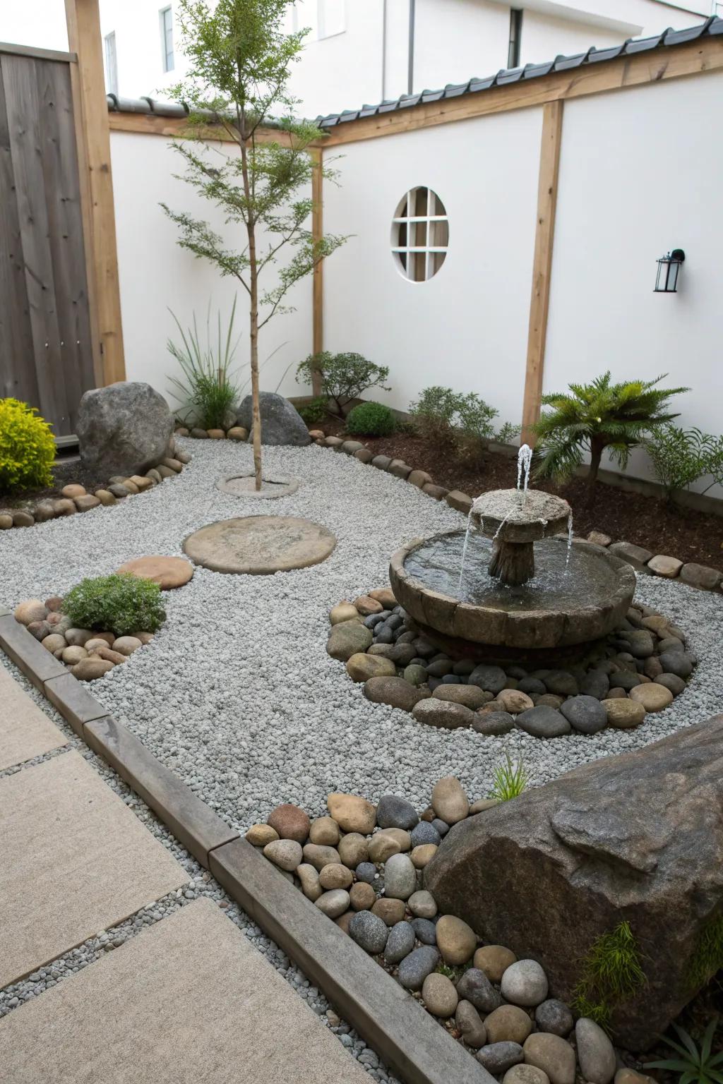 Find tranquility in a peaceful Zen corner.