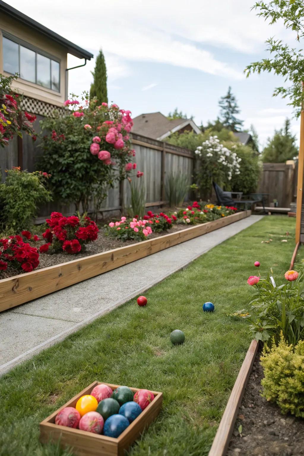 Garden games bring playful fun to grassy areas.