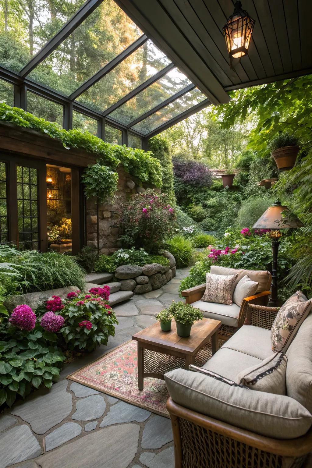 A garden retreat that brings nature into your man cave.