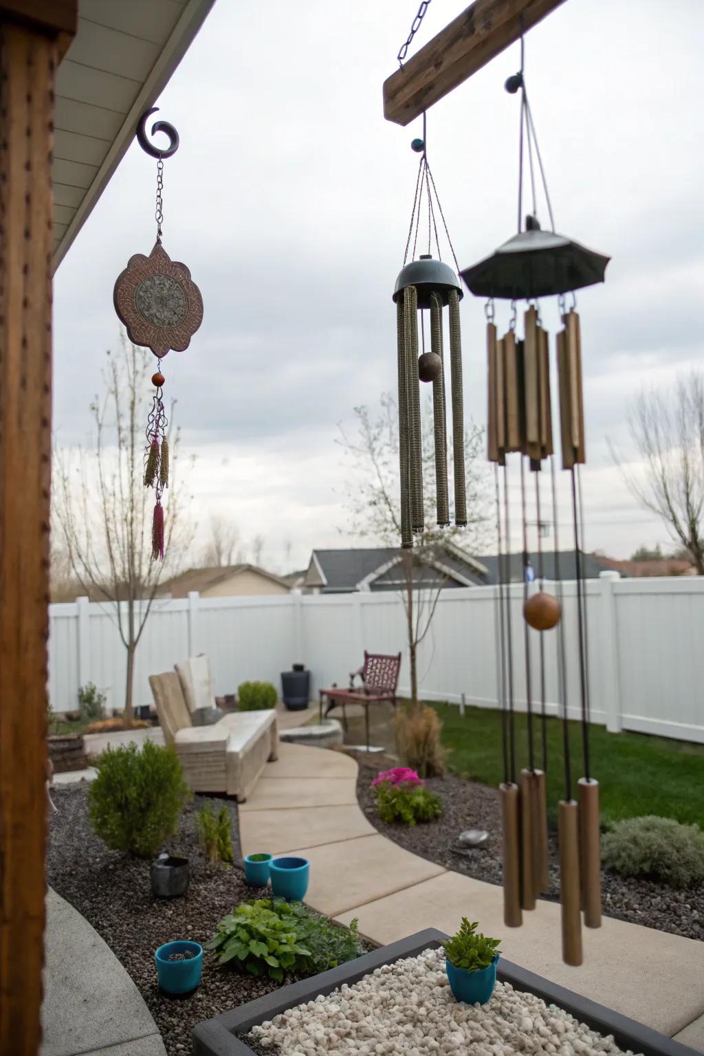 Wind chimes add a musical touch to tranquility.