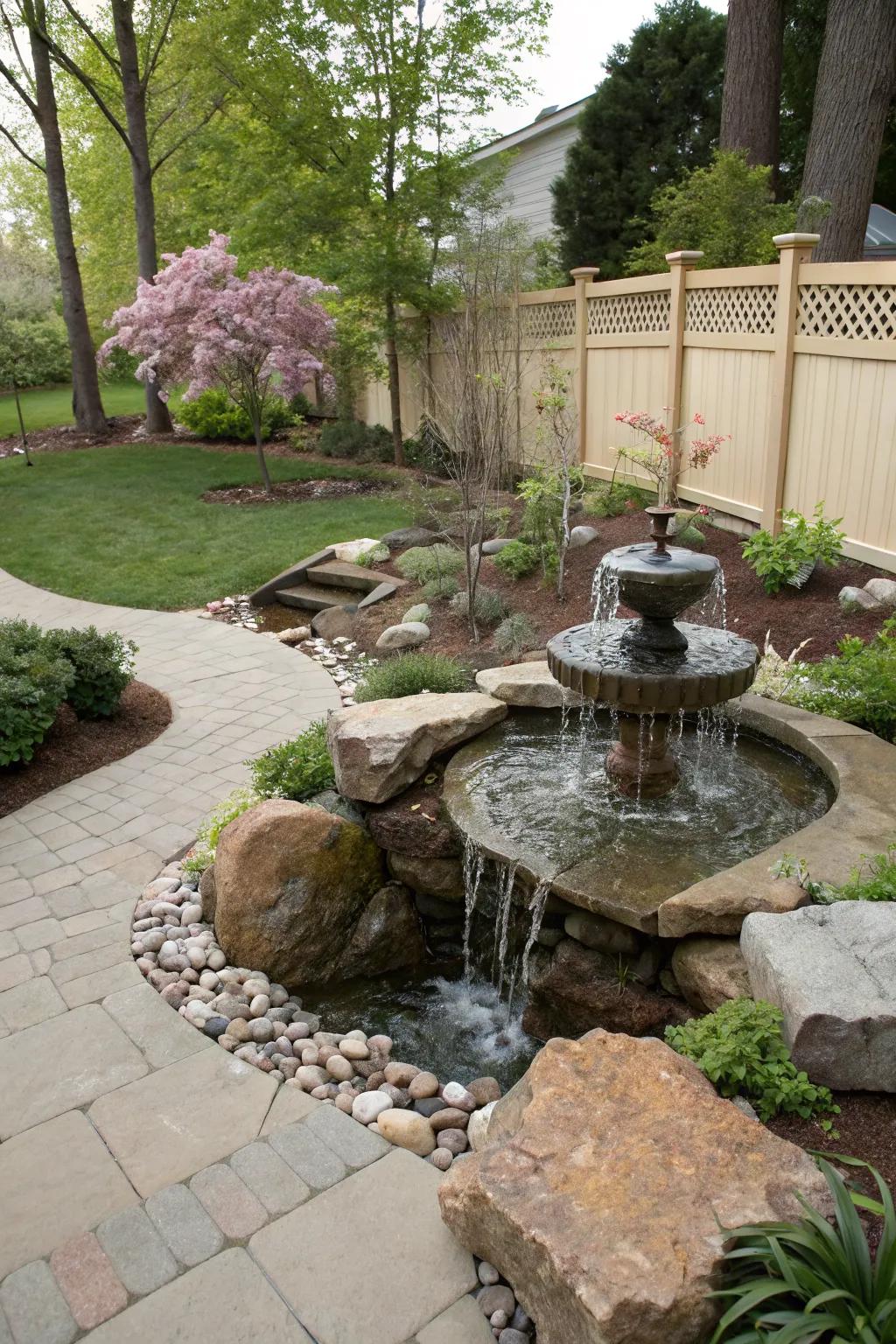A water feature brings calm and serenity to any garden.