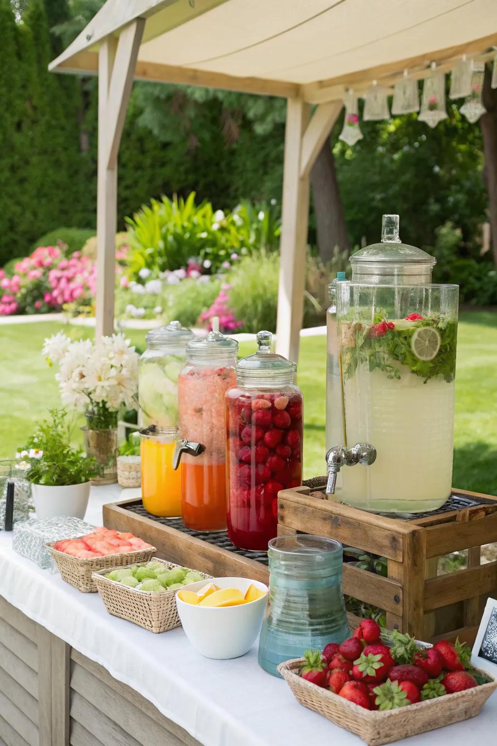 Let guests customize their drinks with an interactive station.