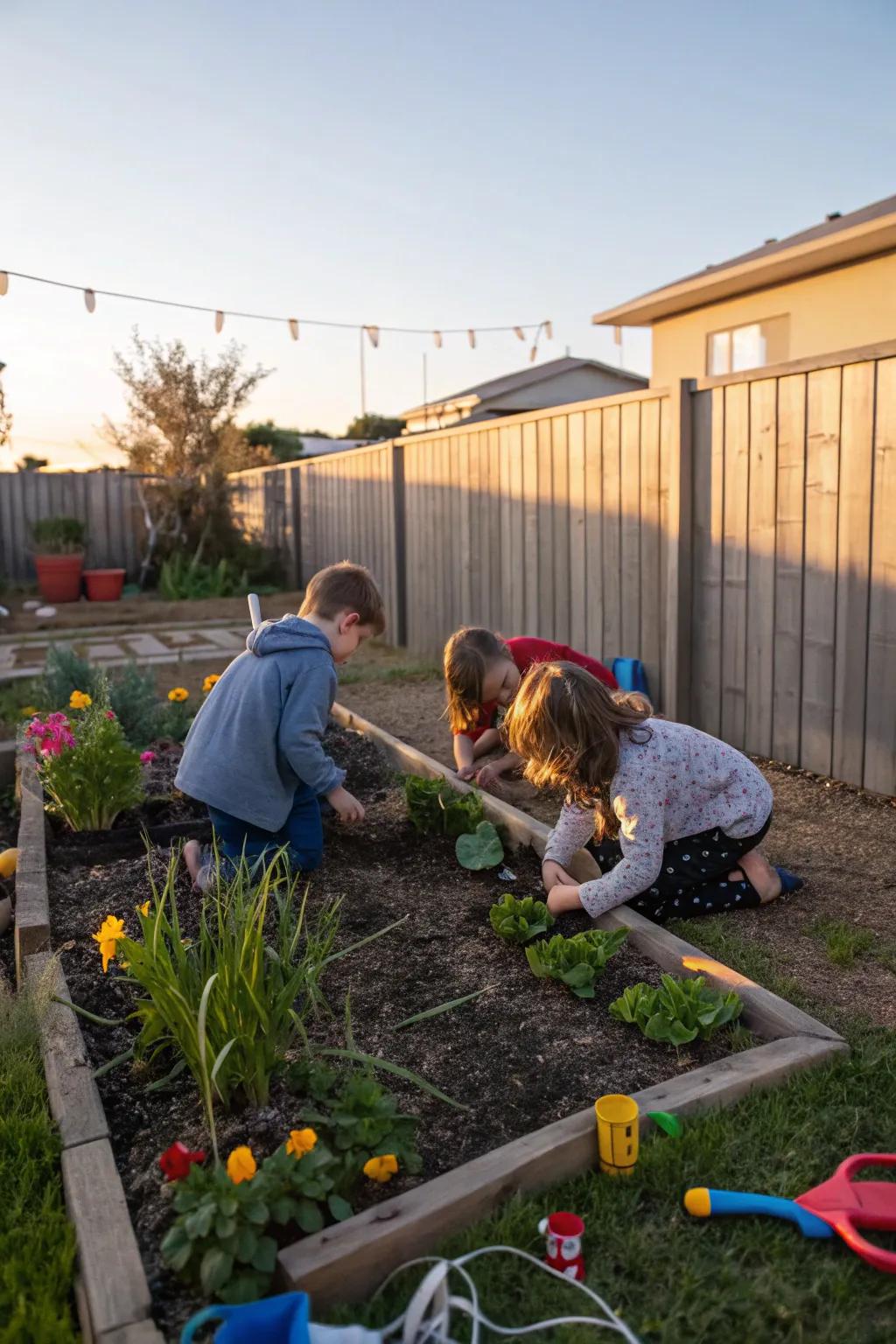 Nurturing young gardeners in their very own backyard plot.