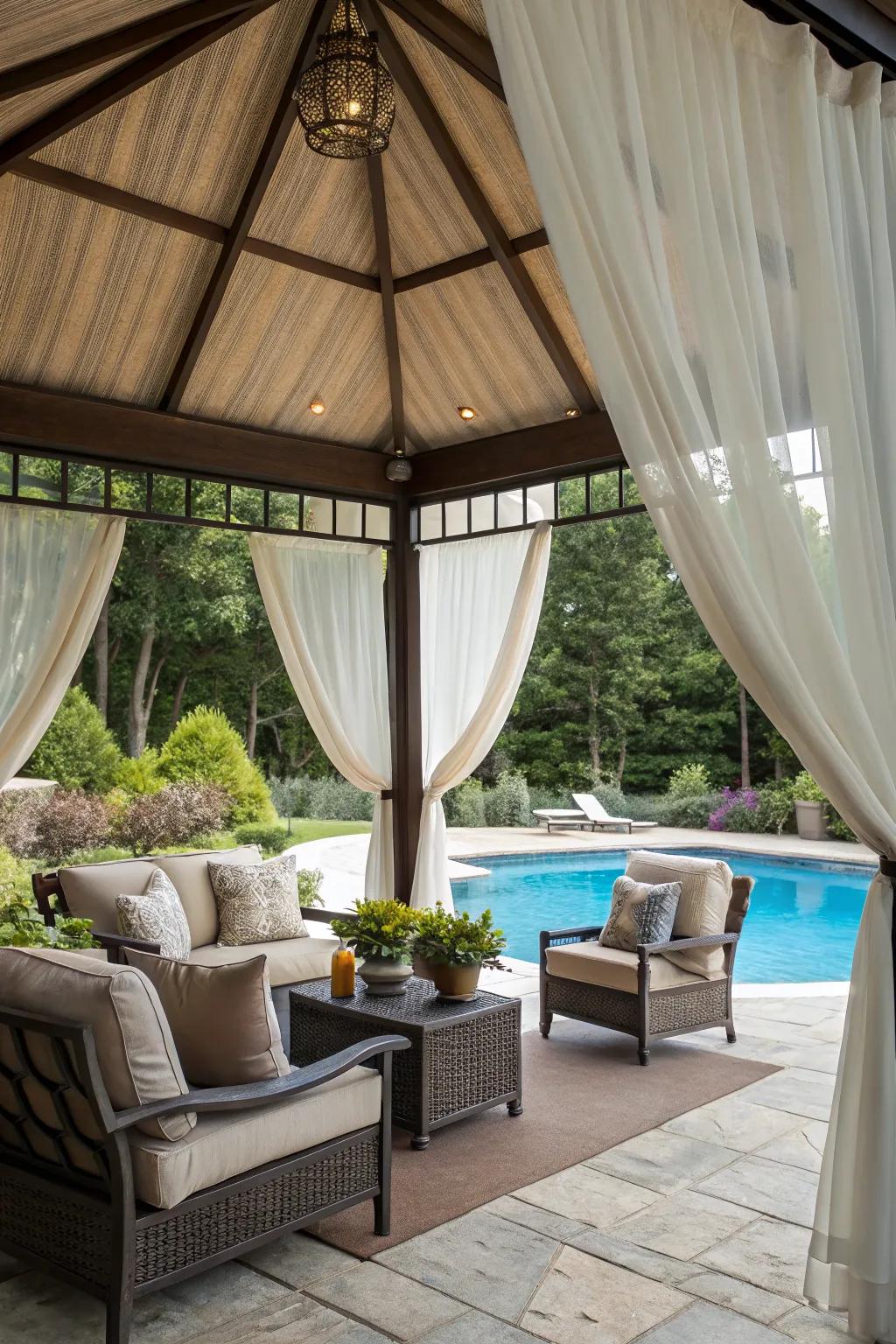 A secluded space within your pavilion for ultimate relaxation.