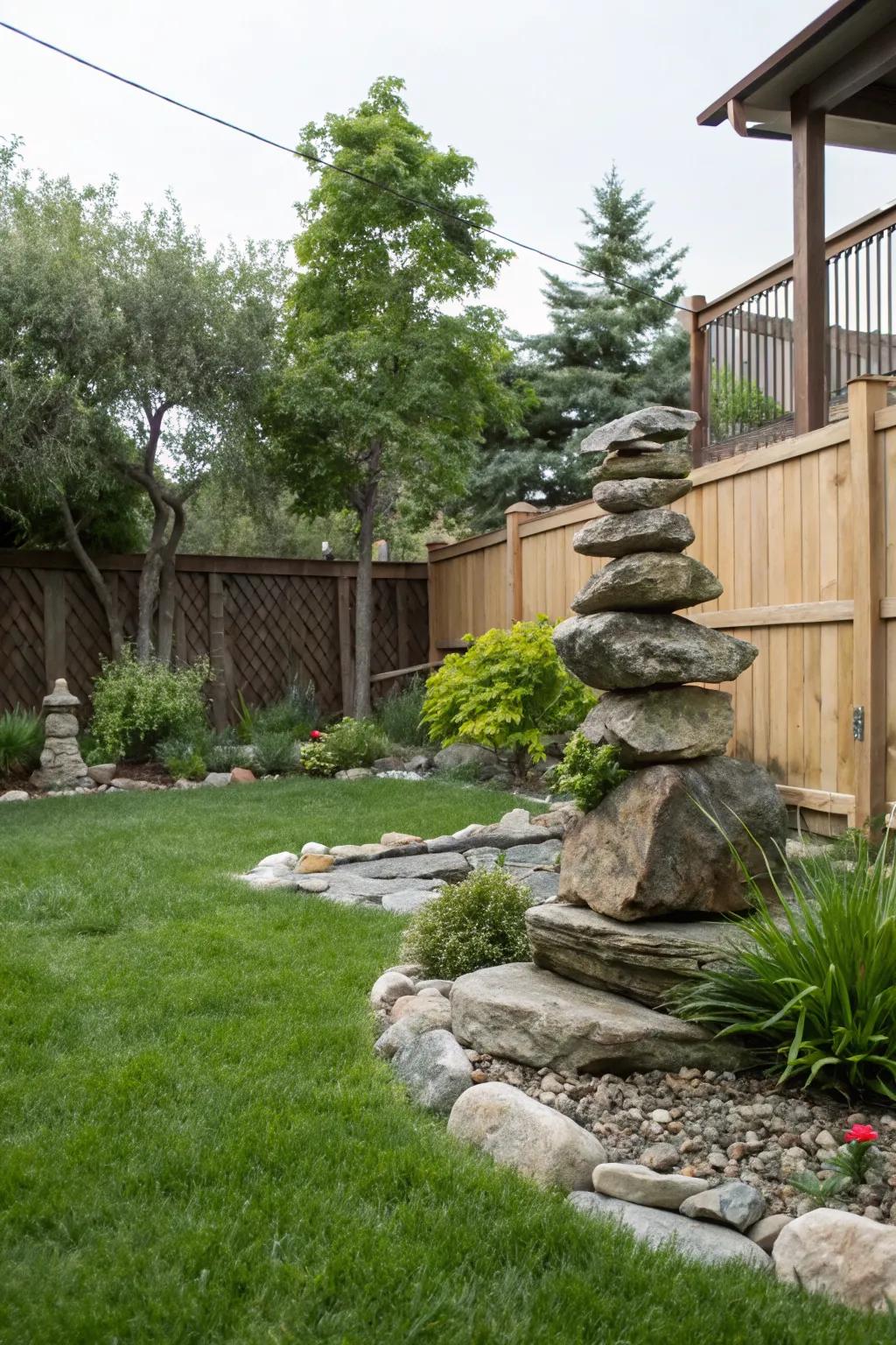 Introduce art with rock sculptures.