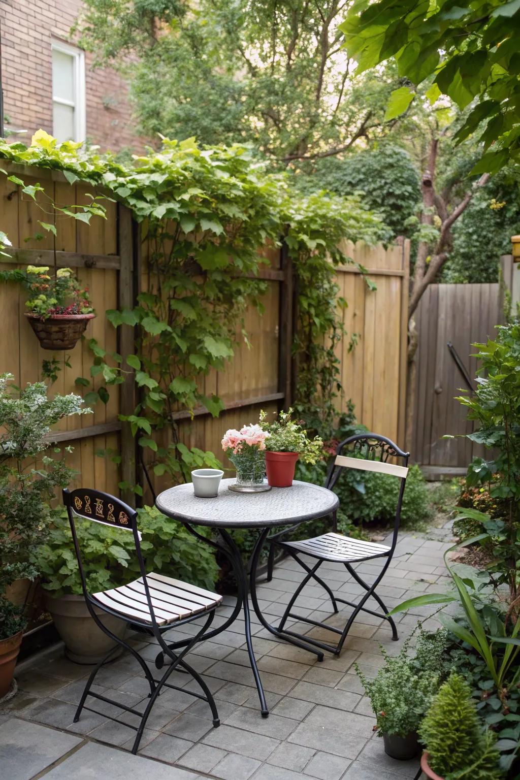 Enjoy al fresco dining with a chic bistro set on your patio.