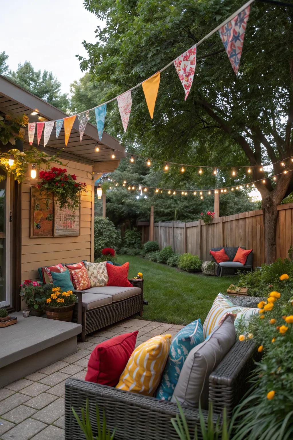 Keep your backyard lively with seasonal decorations.
