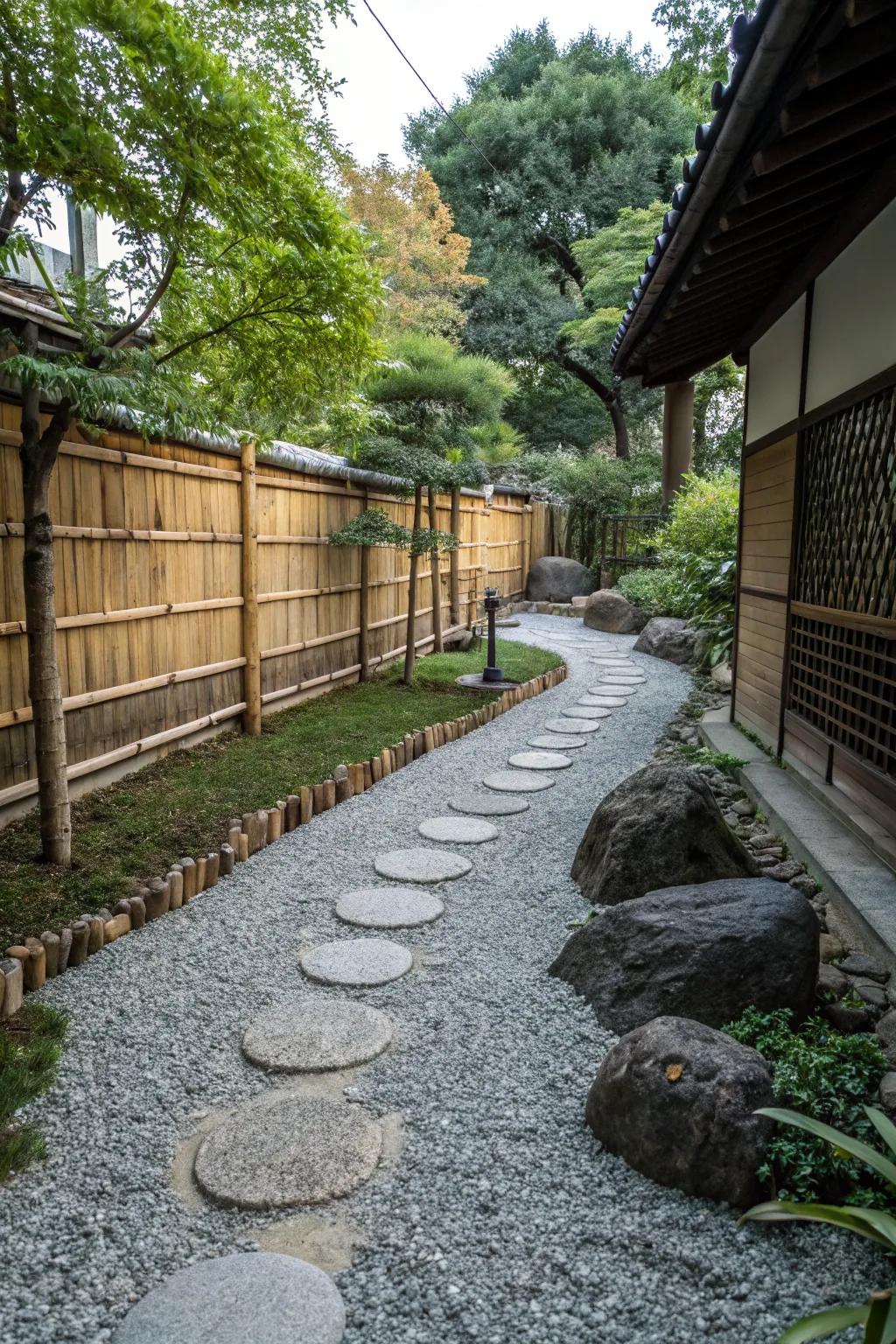 Zen-inspired paths offer a calming and minimalist garden design.