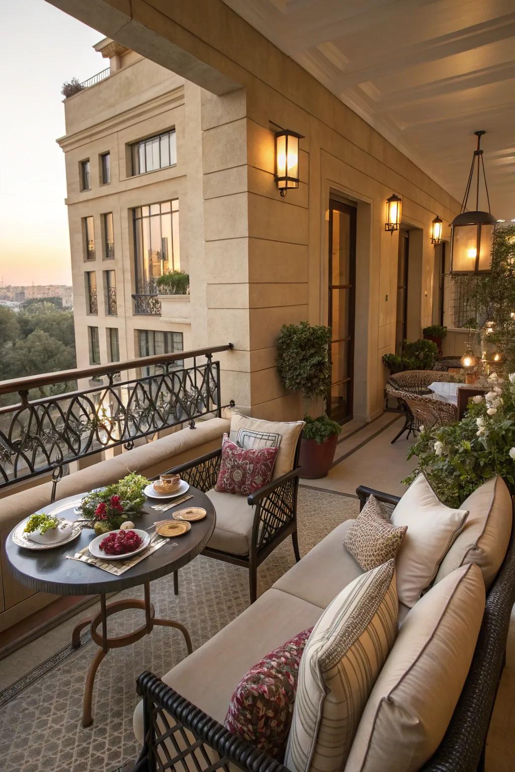 Multi-functional spaces maximize the use of your balcony.