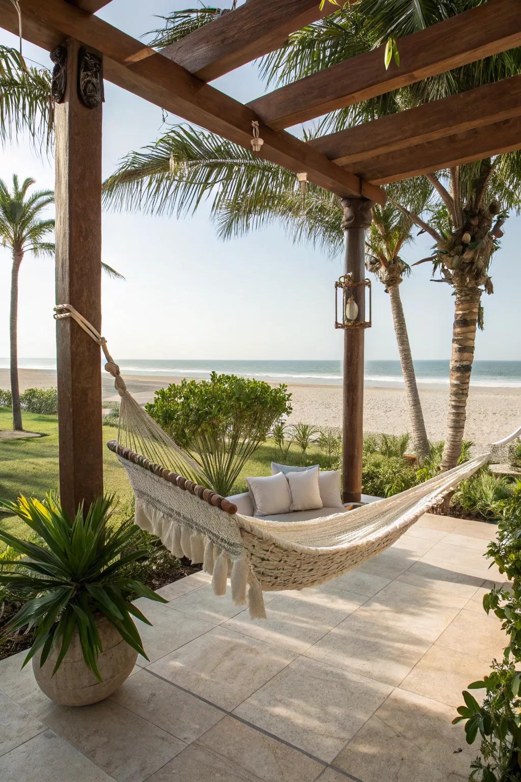 Unwind in style with a cozy hammock.