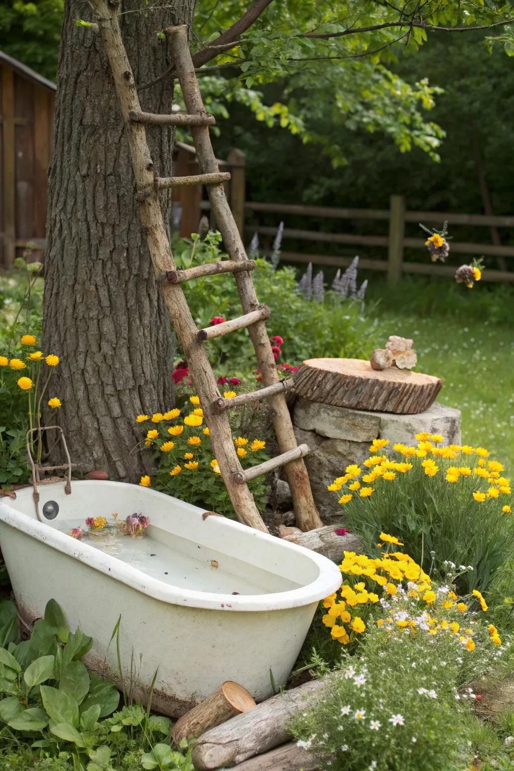 A whimsical bee waterpark, offering fun and refreshment for bees.